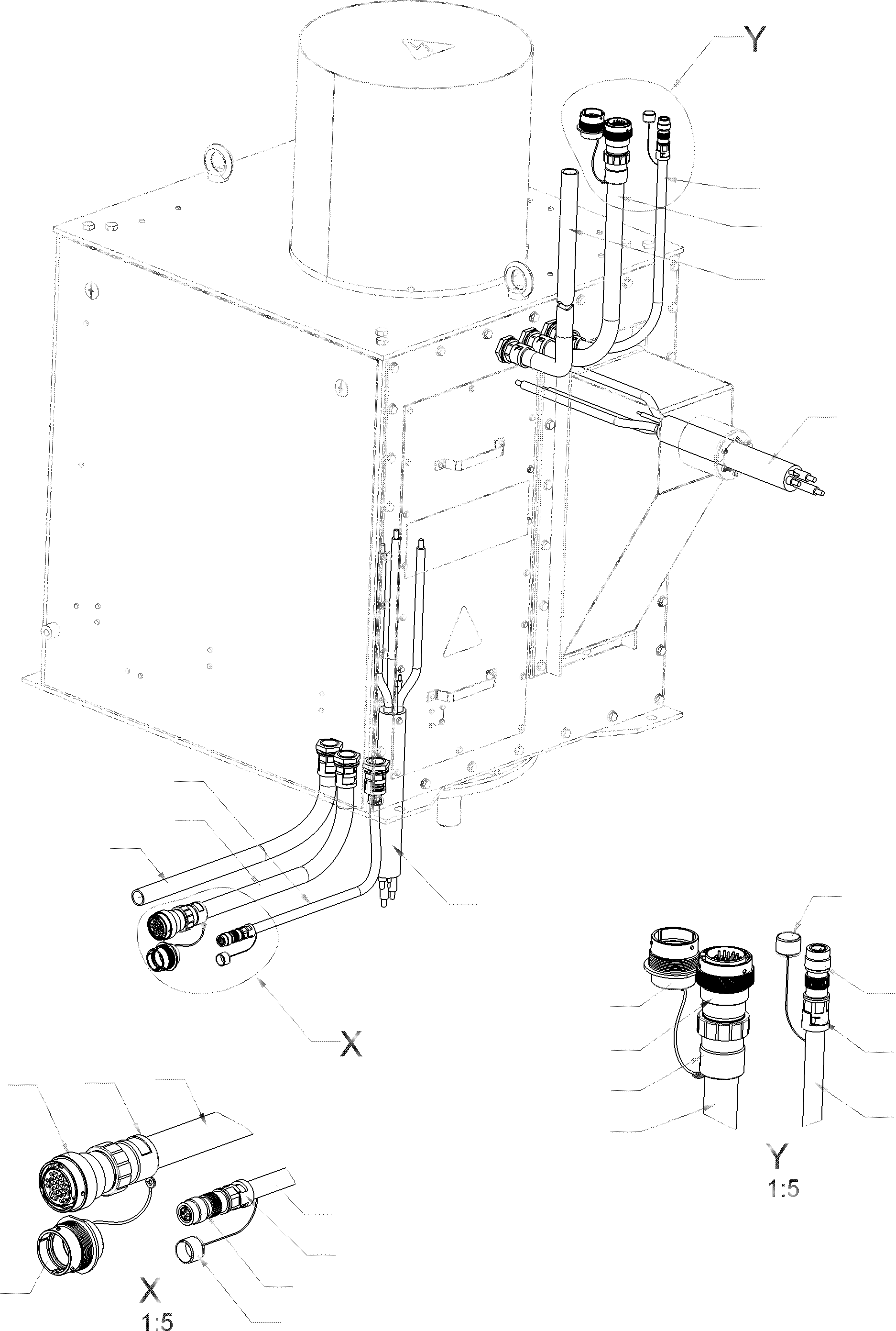 Komatsu parts book diagram for PC4000-6E S/N 08286: CABLES - SLIP RING