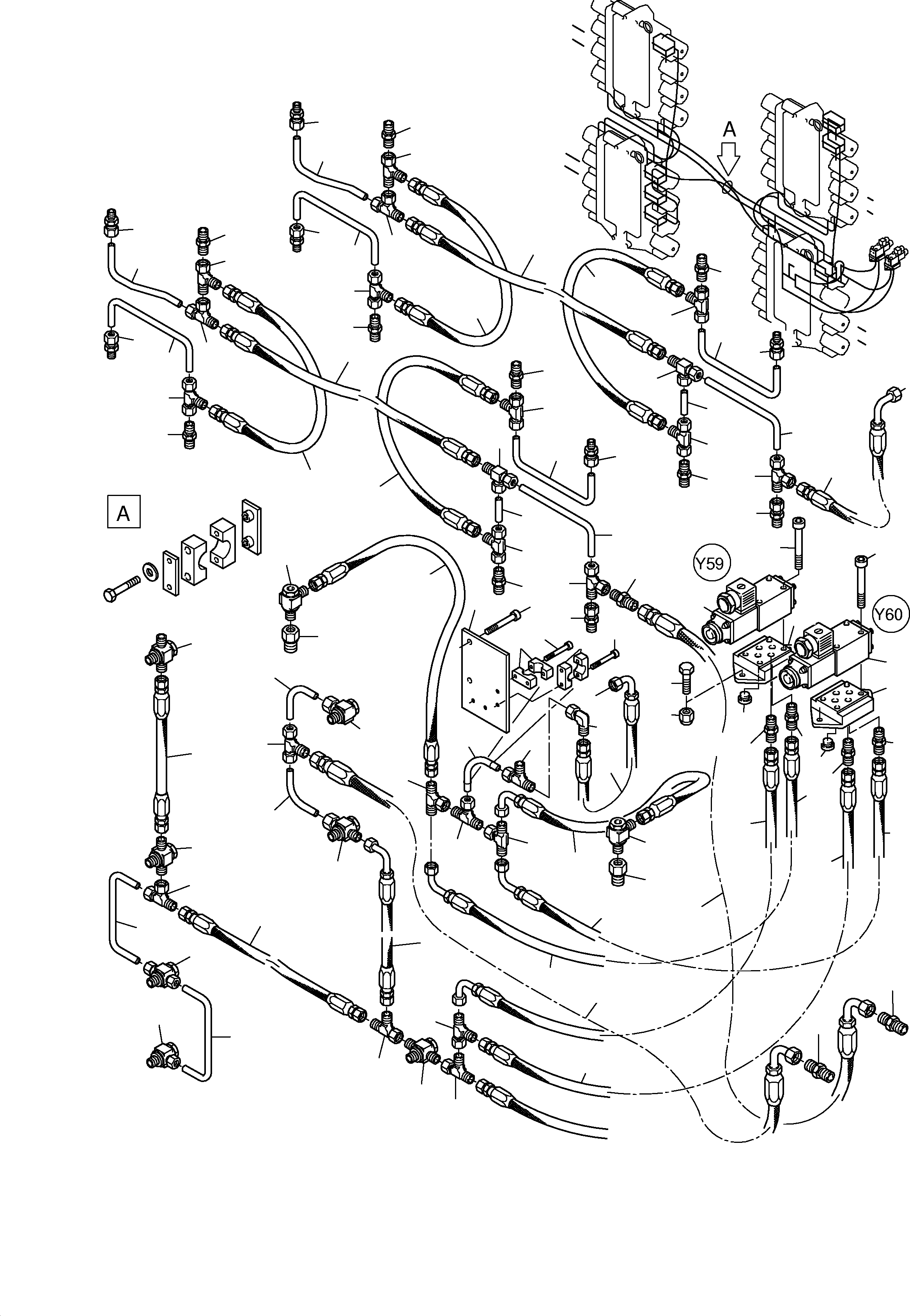 Excavators Mining Komatsu / PC8000-1E S/N 12022(G12022) / Piping - Secondary Valves(113-1843b : 113-1843b)