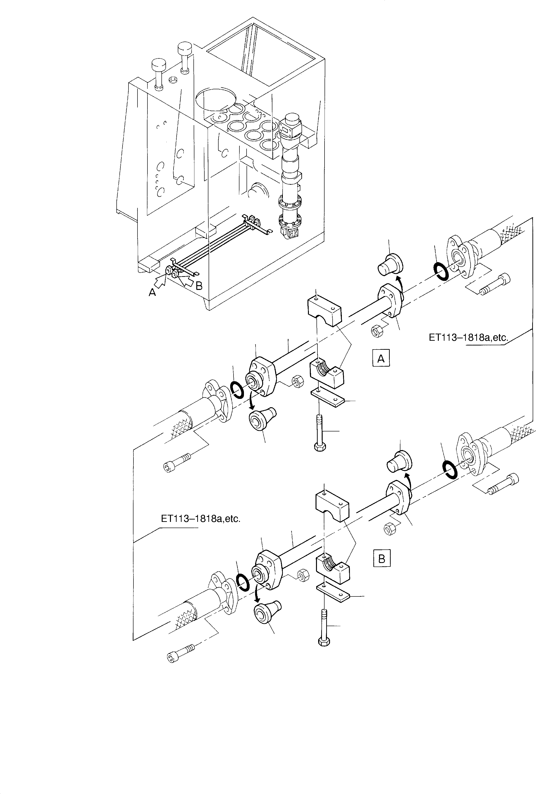 Excavators Mining Komatsu / PC8000-1E S/N 12022(G12022) / Piping - Main Oil Tank(113-1807 : 113-1807)