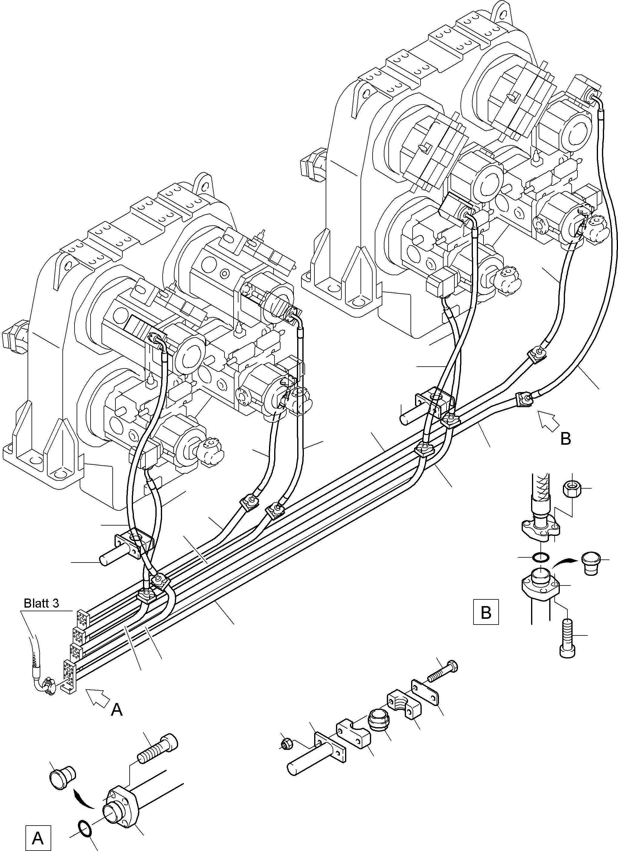 Excavators Mining Komatsu / PC8000-1E S/N 12022(G12022) / Pressure Lines, Main Pumps - H.P. Filter(113-1893-5 : 113-1893-5)