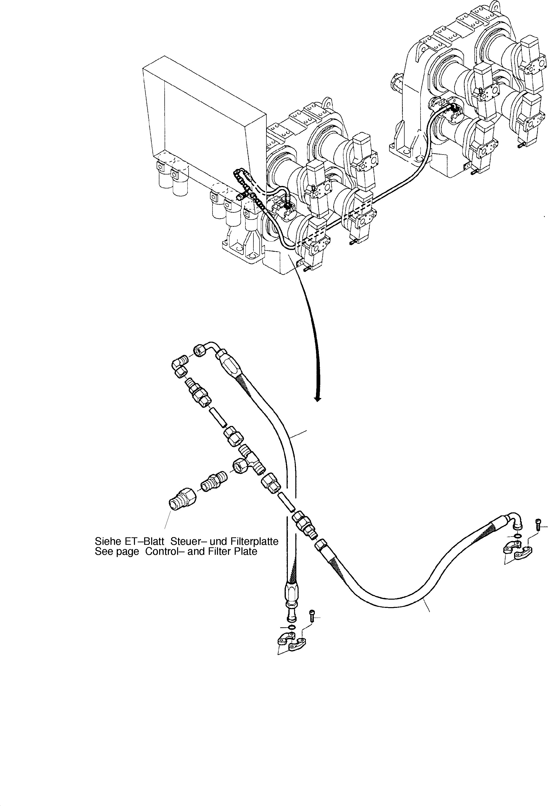 Excavators Mining Komatsu / PC8000-1E S/N 12022(G12022) / Pressure Lines - PilotOil Pump(113-1828b1 : 113-1828b1)