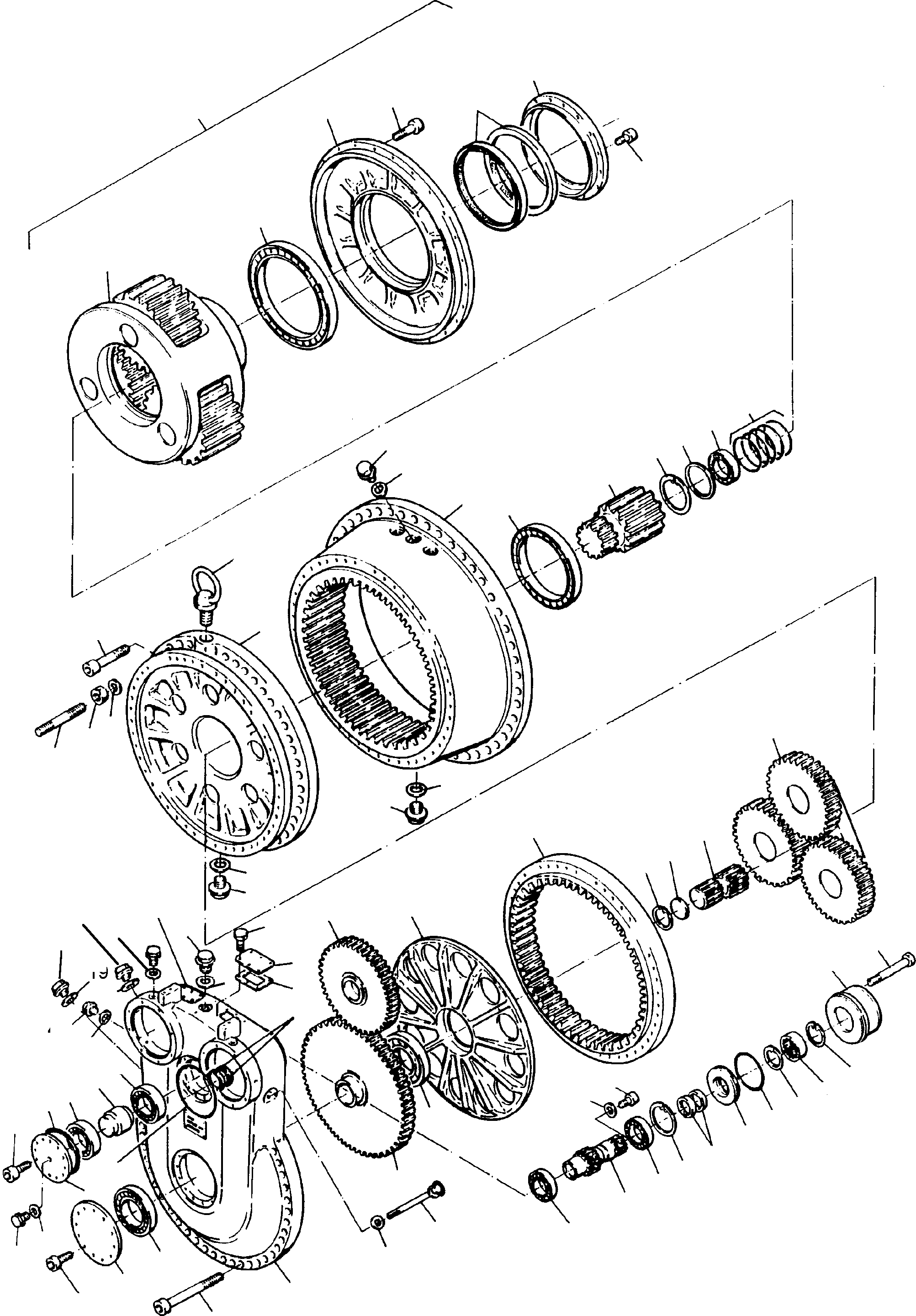 Komatsu parts book diagram for PC8000-1E S/N 12024: DRIVE GEAR BOX