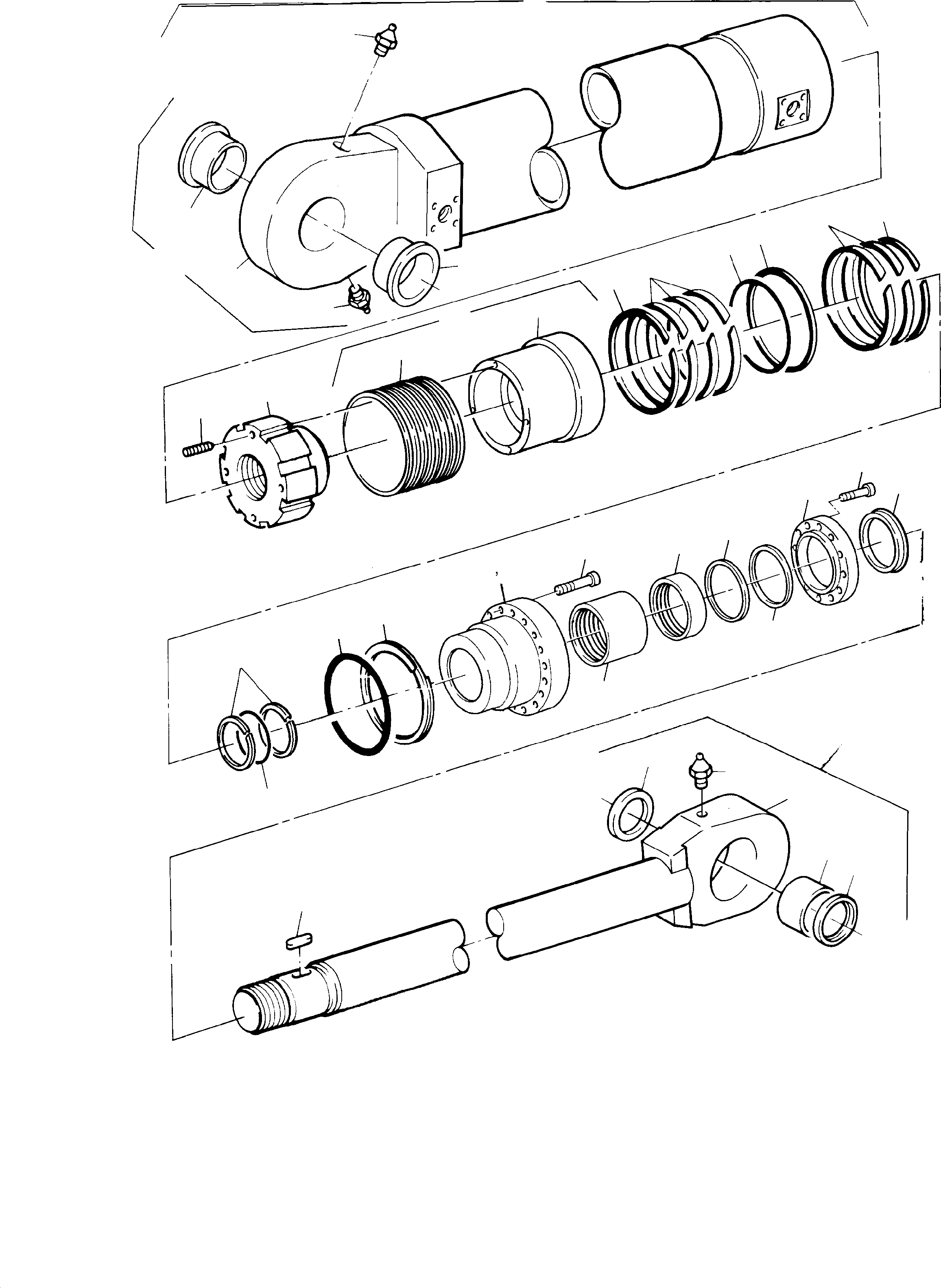 Komatsu parts book diagram for PC8000-1E S/N 12024: HYDRAULIC CYLINDER