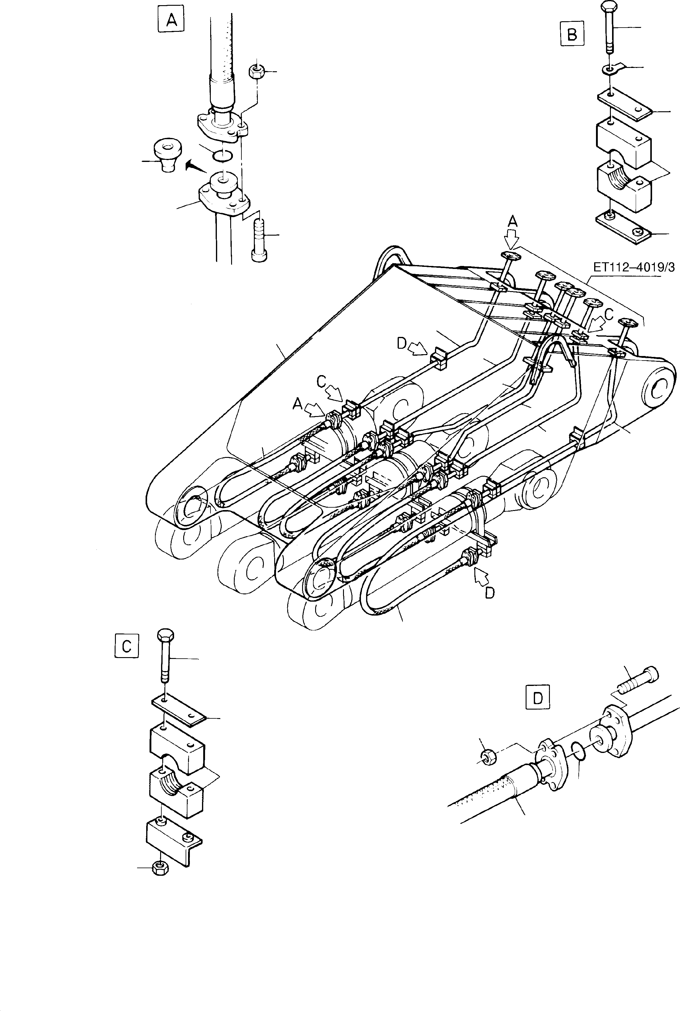 Komatsu parts book diagram for PC8000-1E S/N 12024: BULLCLAM BUCKET STICK