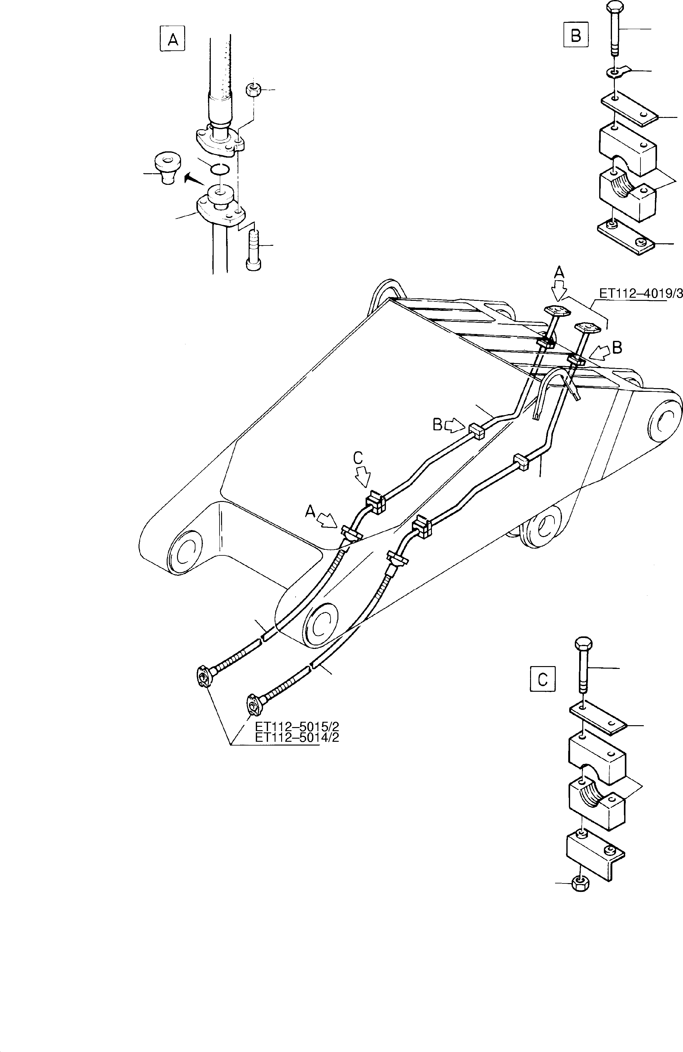 Komatsu parts book diagram for PC8000-1E S/N 12024: BULLCLAM BUCKET STICK