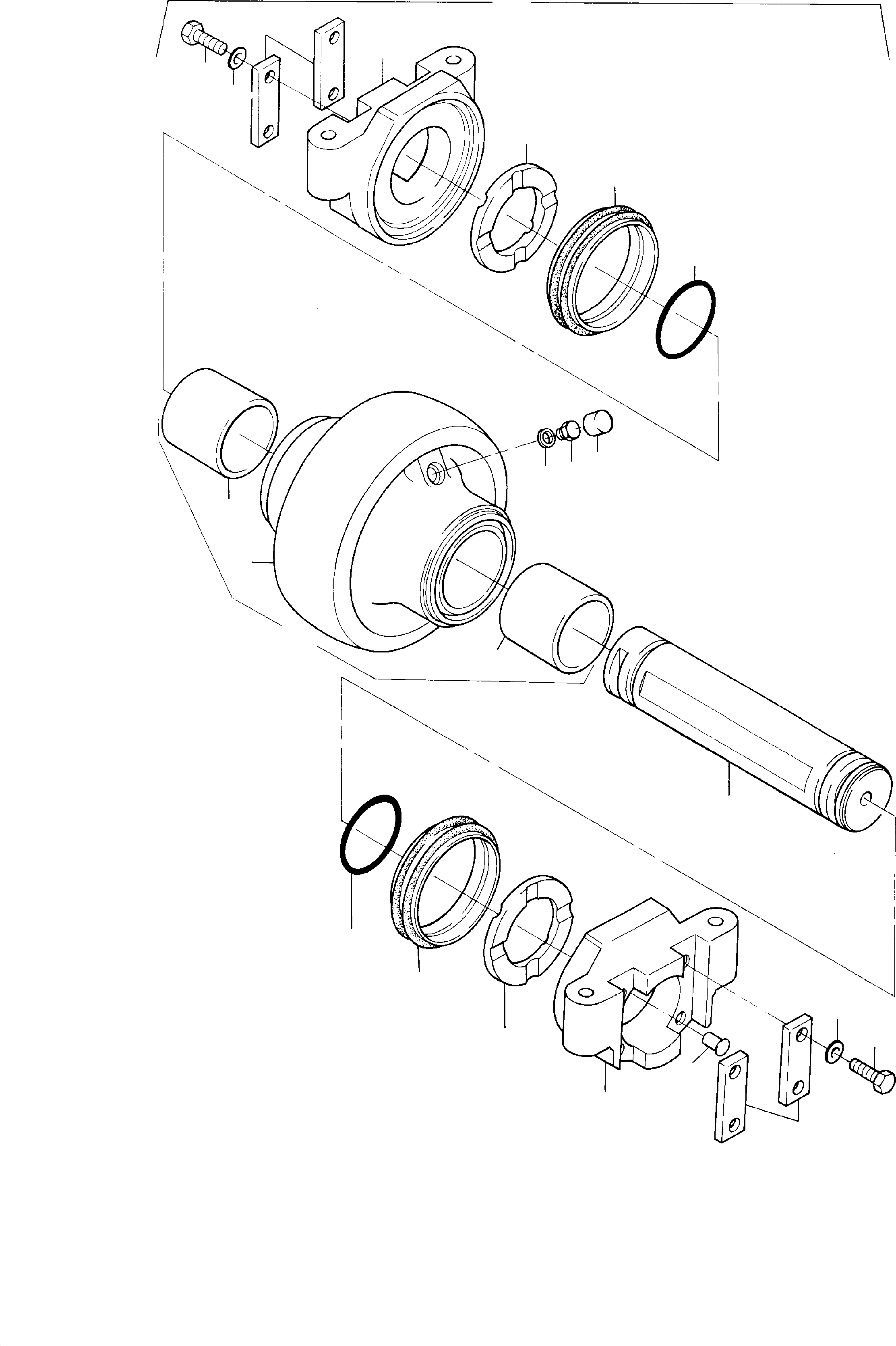 Komatsu parts book diagram for PC8000-1E S/N 12024: BOTTOM ROLLER