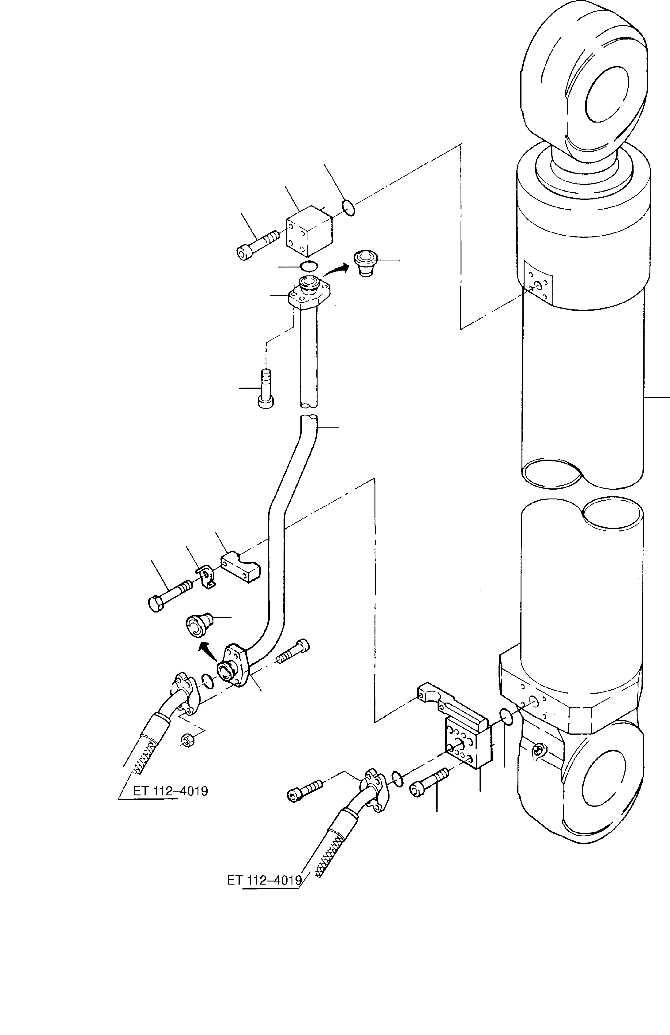 Excavators Mining Komatsu / PC8000-1E S/N 12024(G12024) / Stick Cylinder with Piping, L.H.(112-4152 : 112-4152)