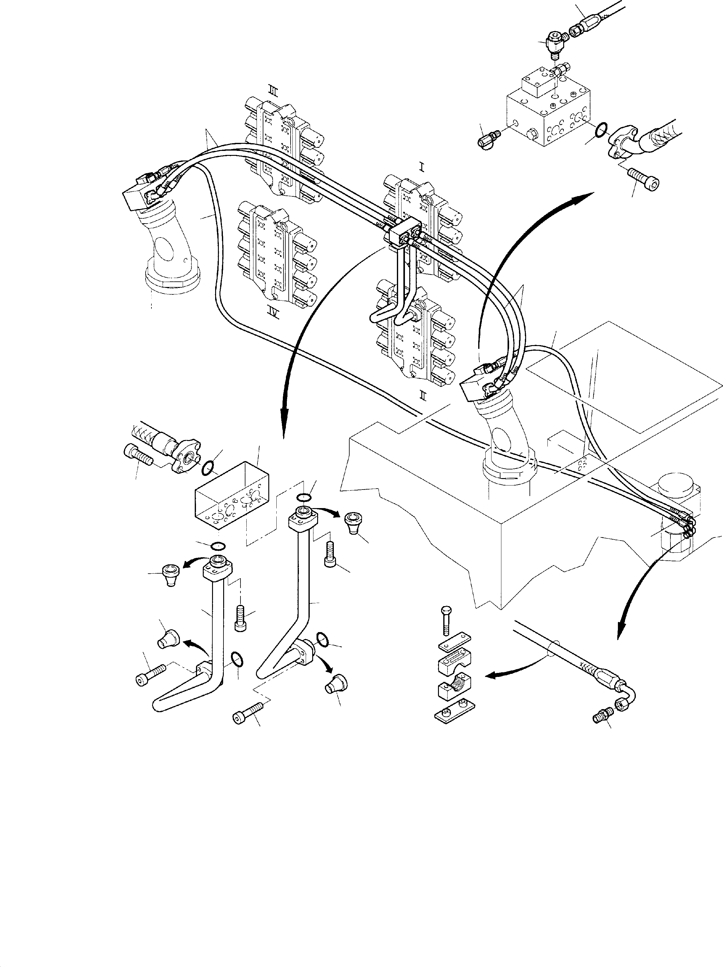 Komatsu parts book diagram for PC8000-1E S/N 12024: PIPING - SLEW GEAR
