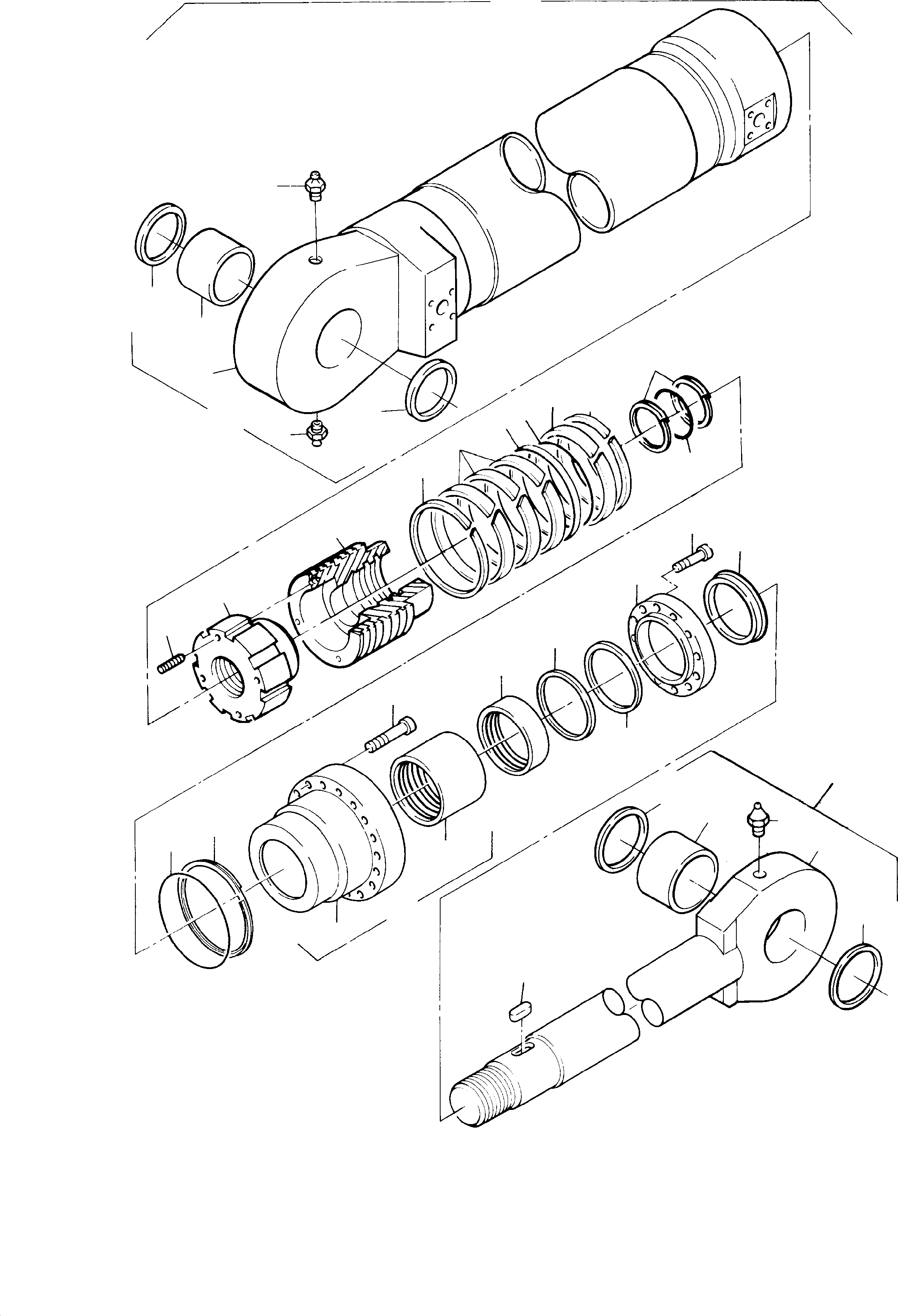 Komatsu parts book diagram for PC8000-1E S/N 12024: HYDRAULIC CYLINDER