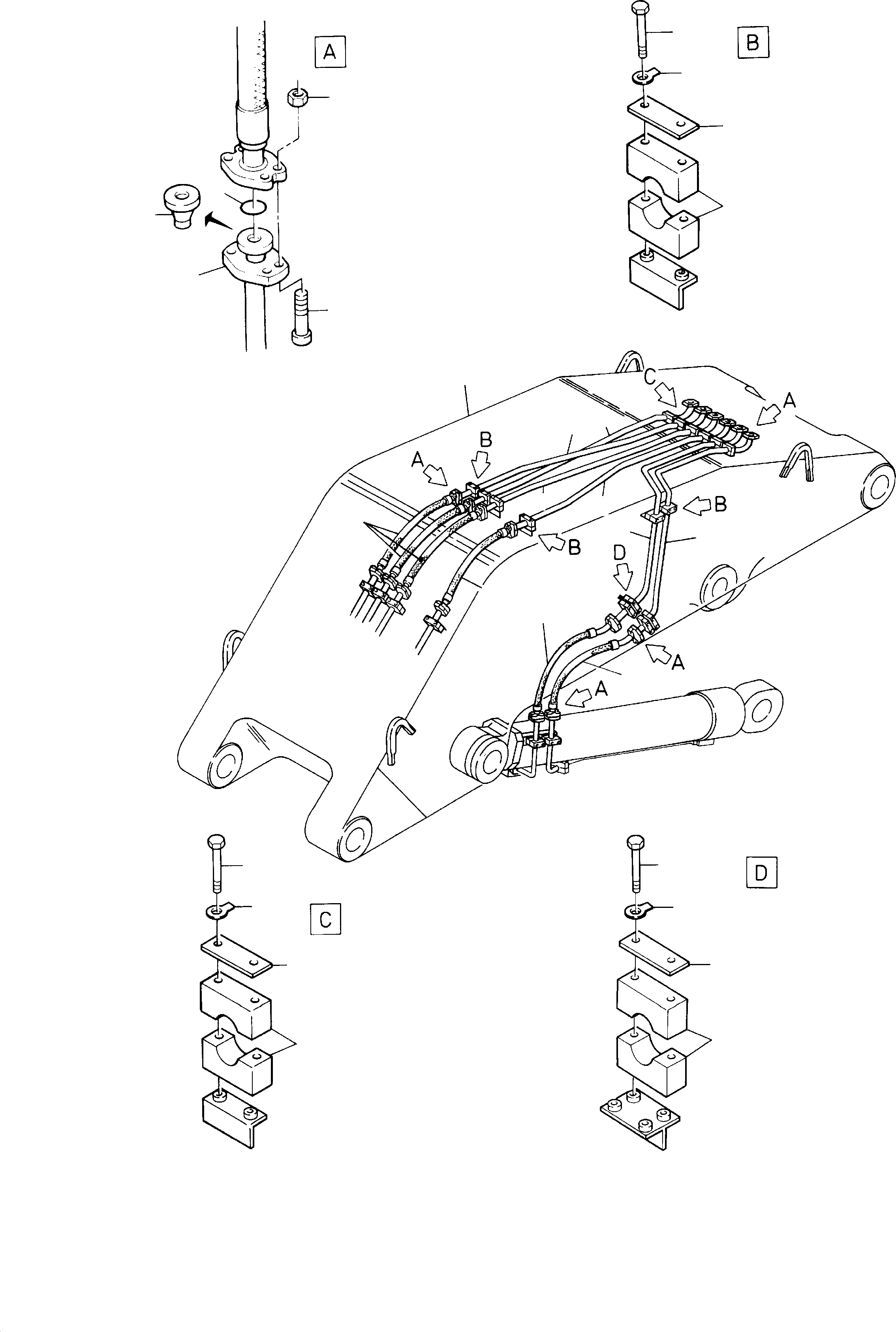 Komatsu parts book diagram for PC8000-1E S/N 12024: BULLCLAM BUCKET BOOM 7.6 M