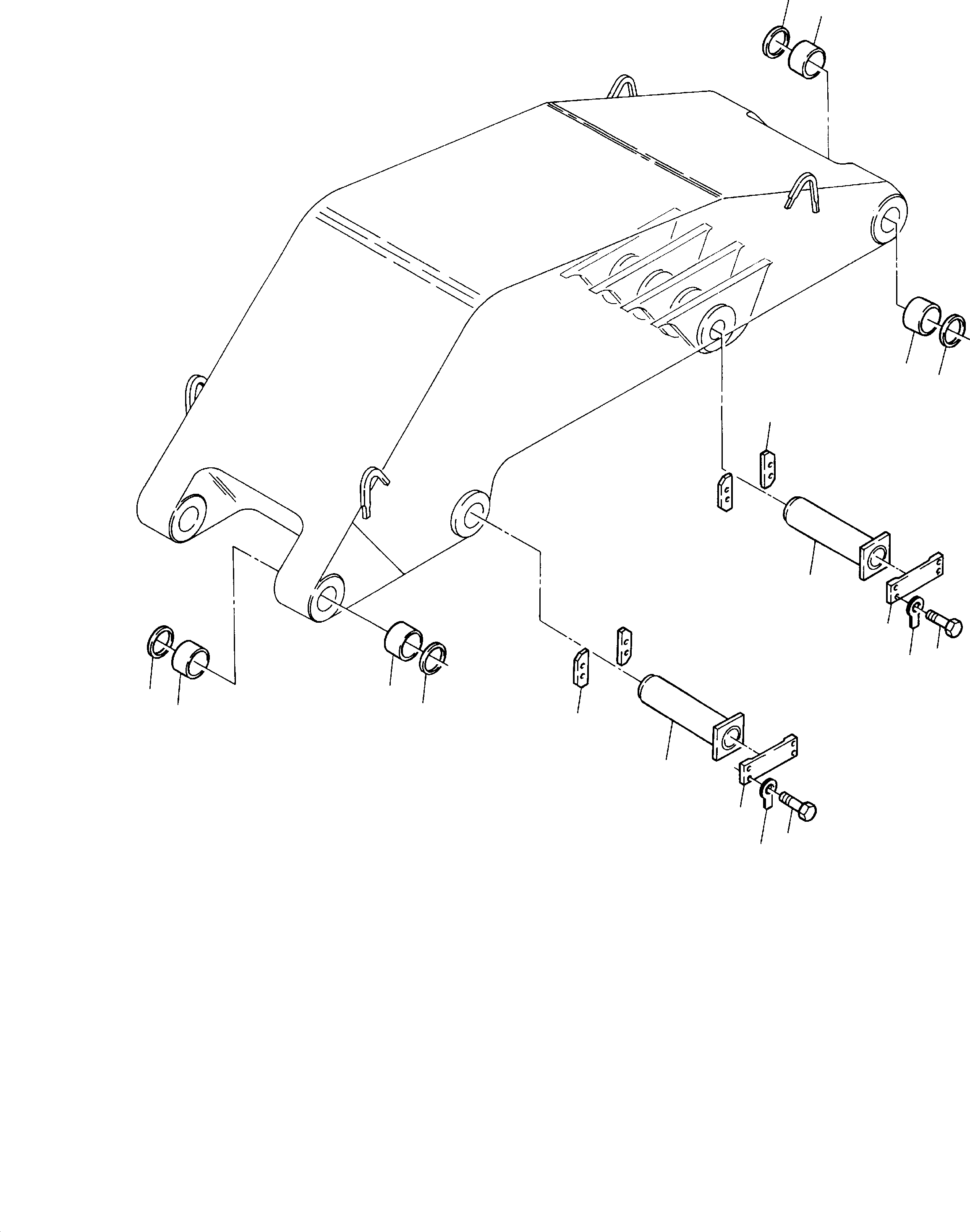 Komatsu parts book diagram for PC8000-1E S/N 12024: BULLCLAM BUCKET BOOM 7.6 M