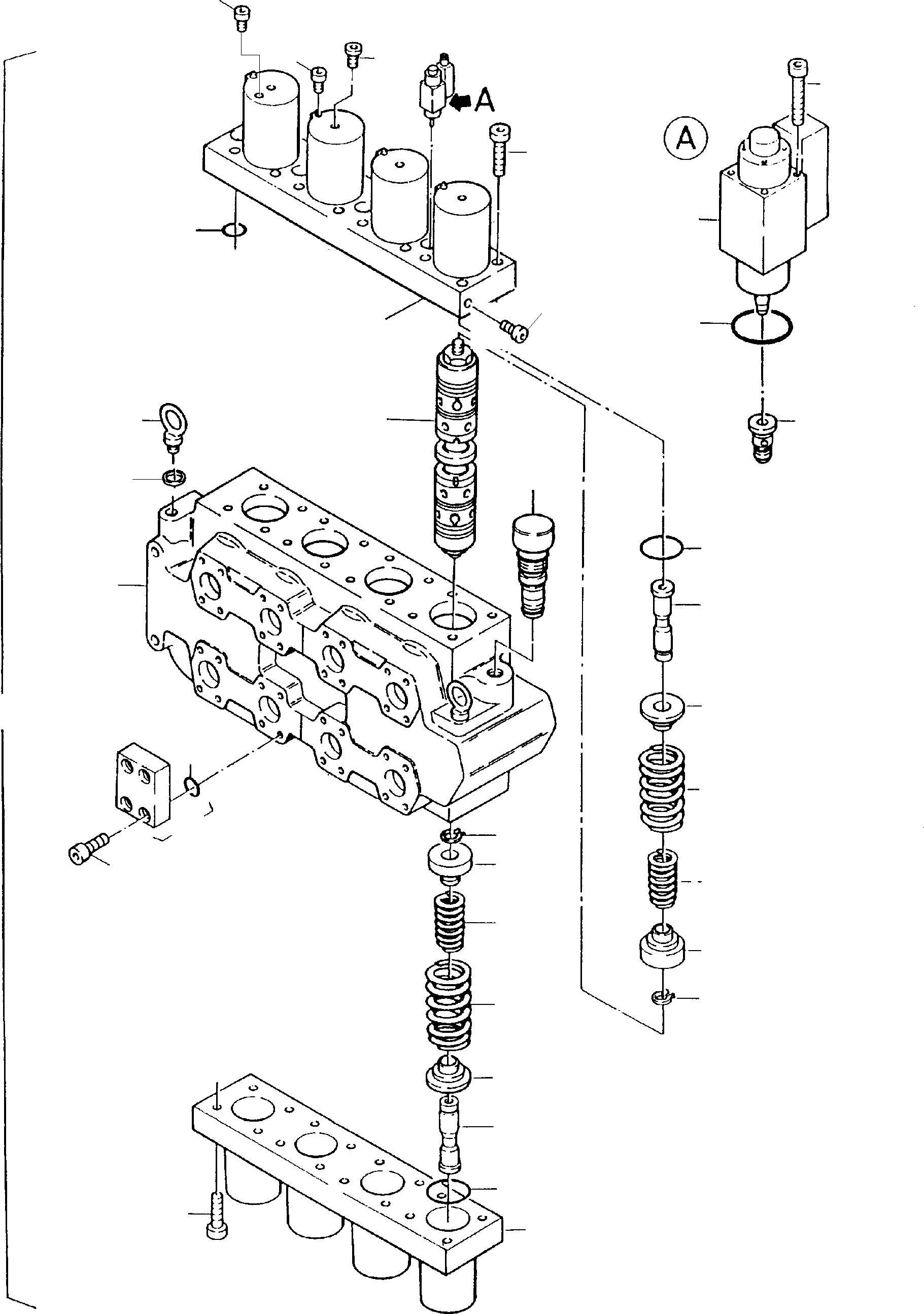 Komatsu parts book diagram for PC8000-1E S/N 12024: 4-FOLD CONTROL BLOCK