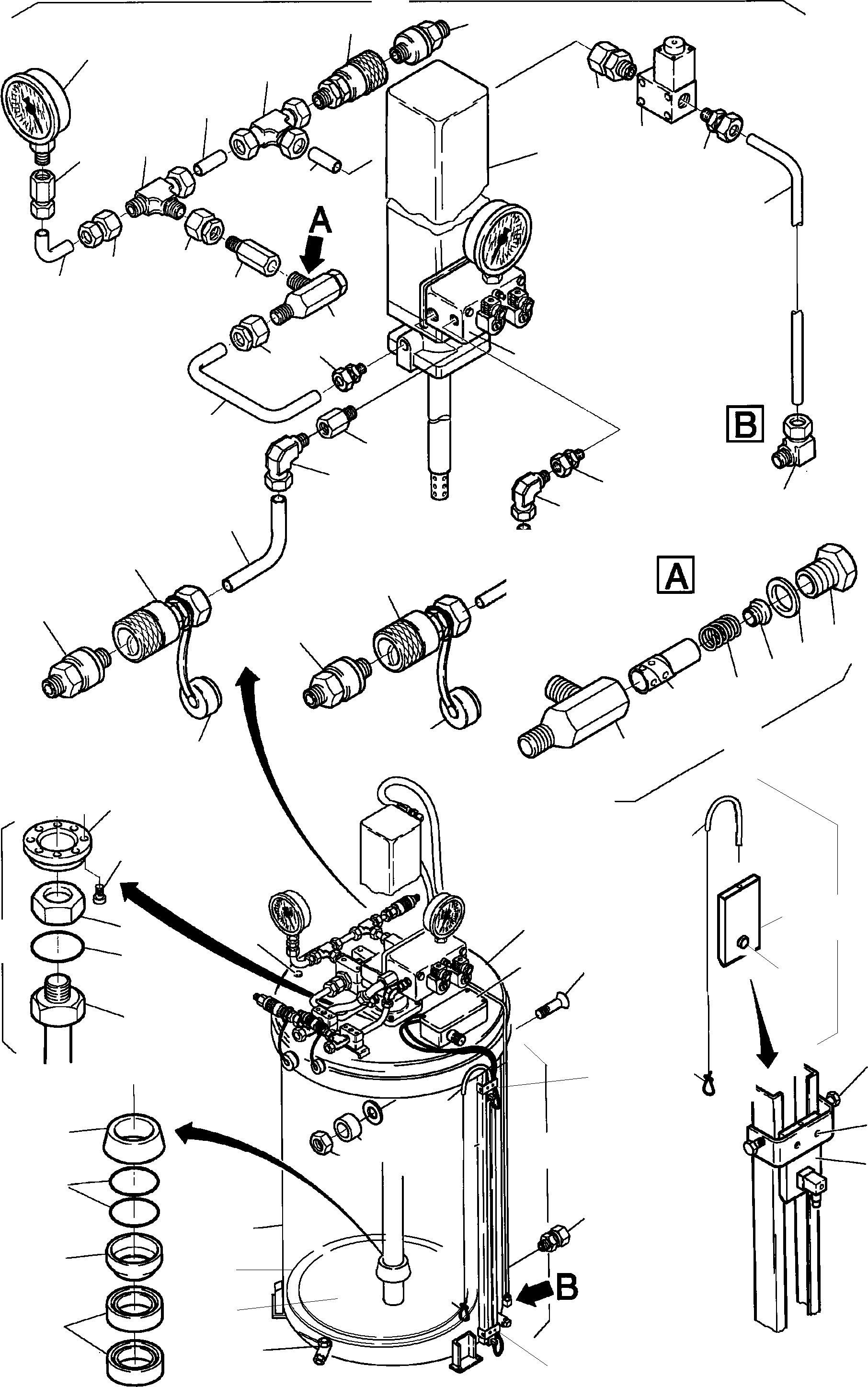 Komatsu parts book diagram for PC8000-1E S/N 12024: LUBE PUMP STATION