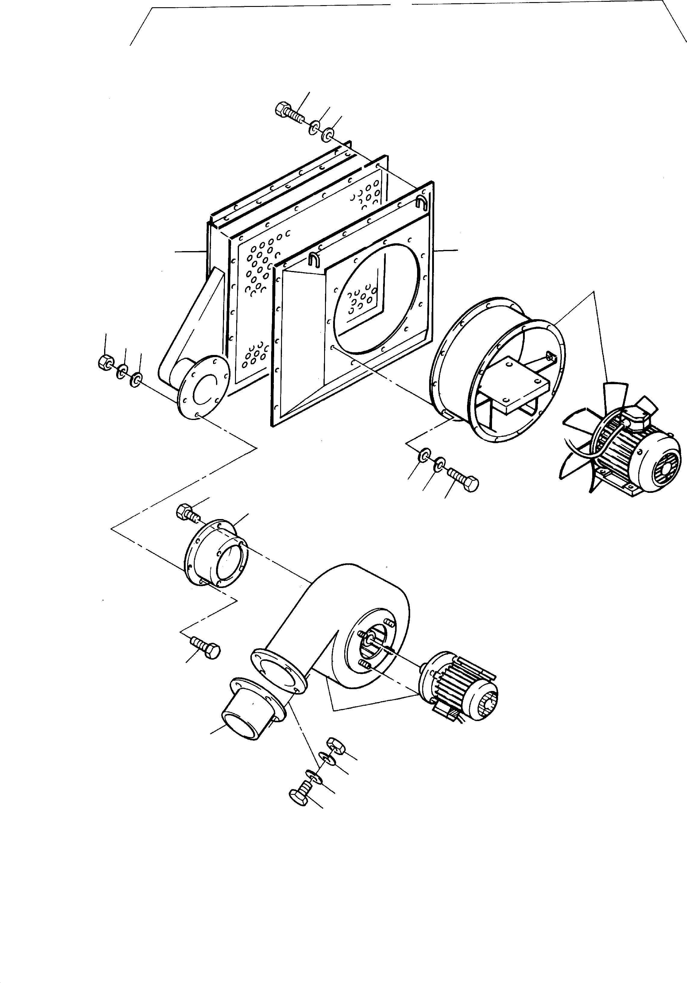 Komatsu parts book diagram for PC8000-1E S/N 12024: INTAKE AND EXHAUST BLOWER