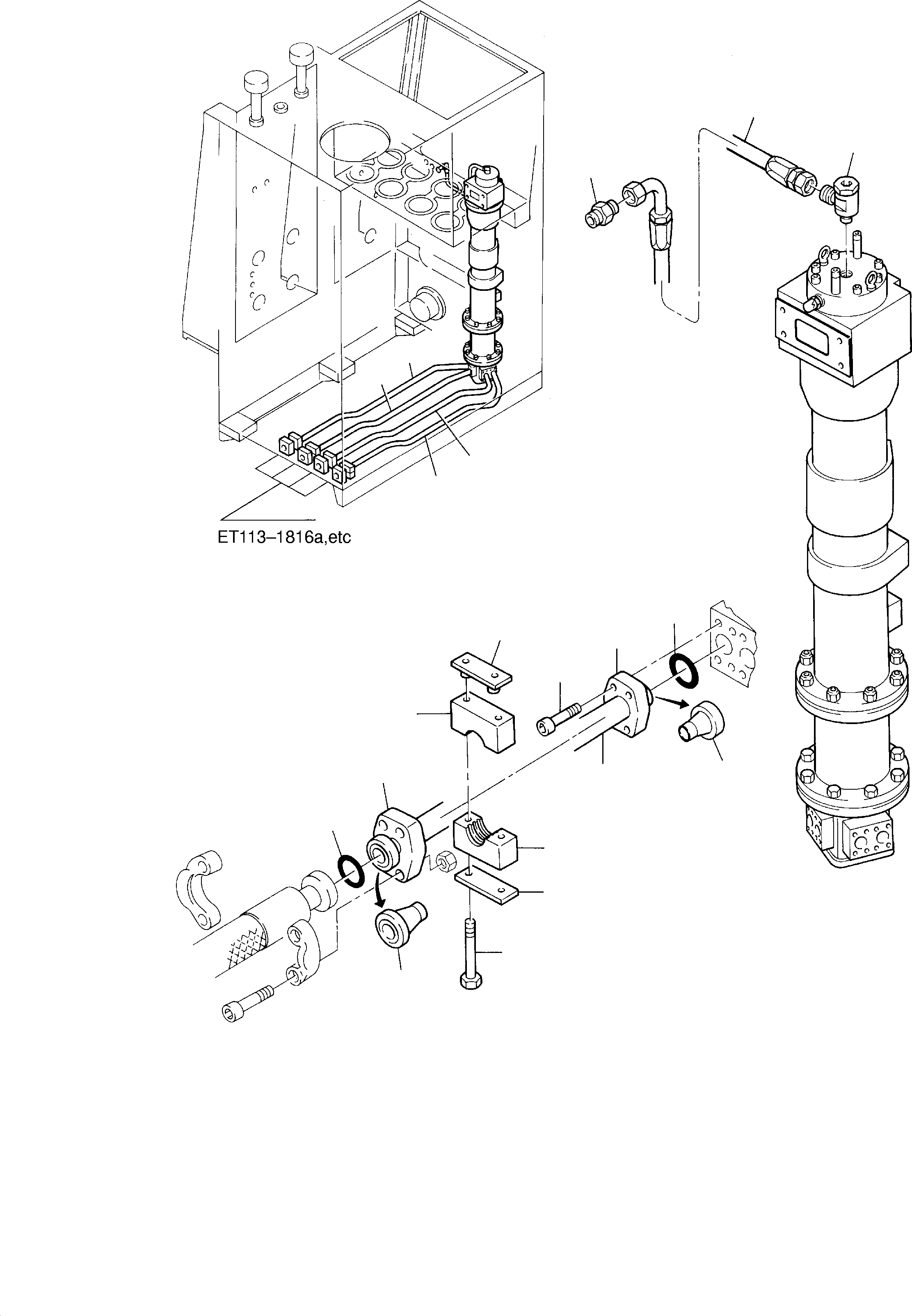 Excavators Mining Komatsu / PC8000-1E S/N 12024(G12024) / Piping - Main Oil Tank(113-1807 : 113-1807)