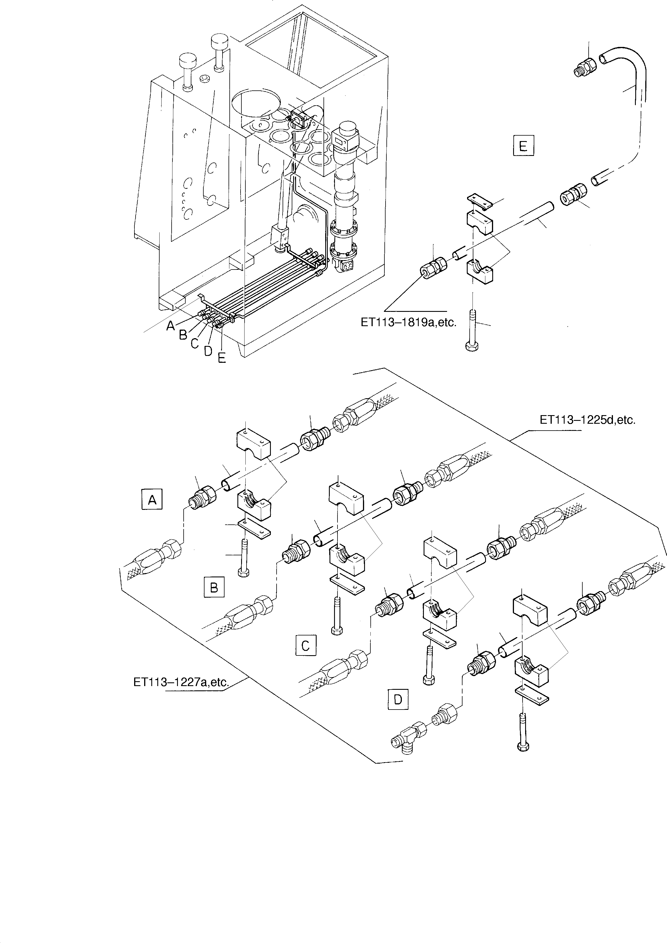 Excavators Mining Komatsu / PC8000-1E S/N 12024(G12024) / Piping - Main Oil Tank(113-1807 : 113-1807)
