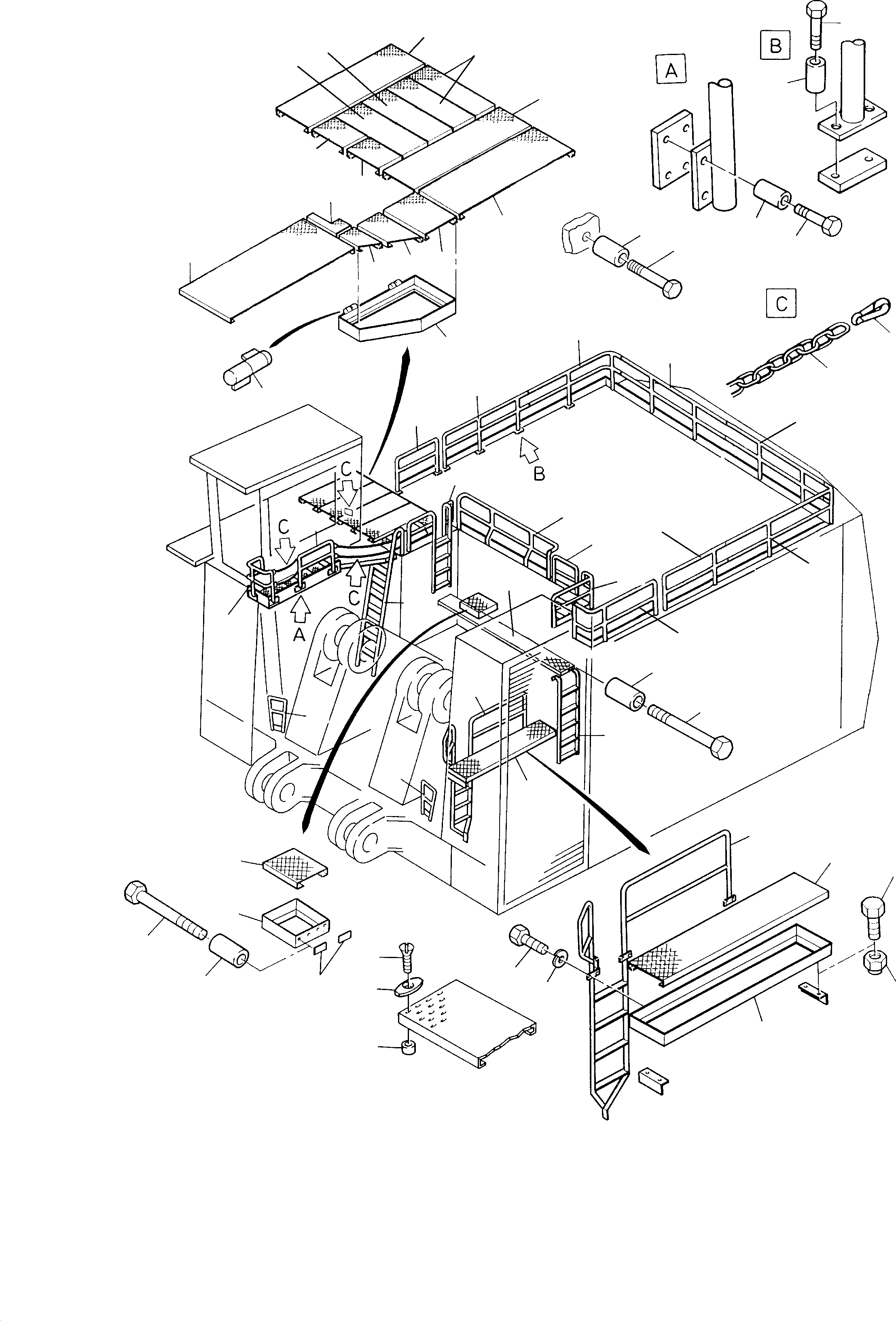 Komatsu parts book diagram for PC8000-1E S/N 12024: RAIL