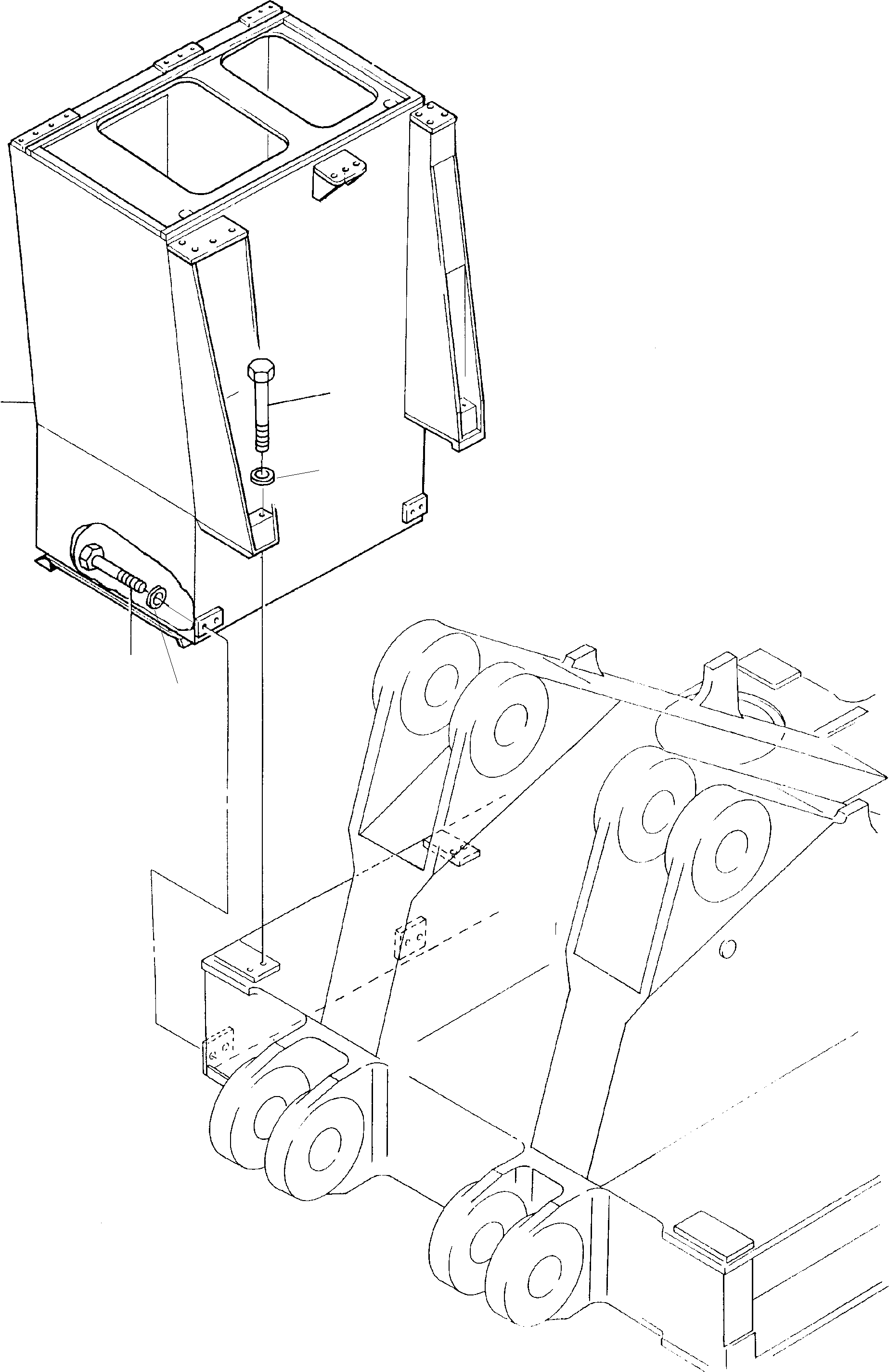 Komatsu parts book diagram for PC8000-1E S/N 12024: CAB SUPPORT MOUNTING