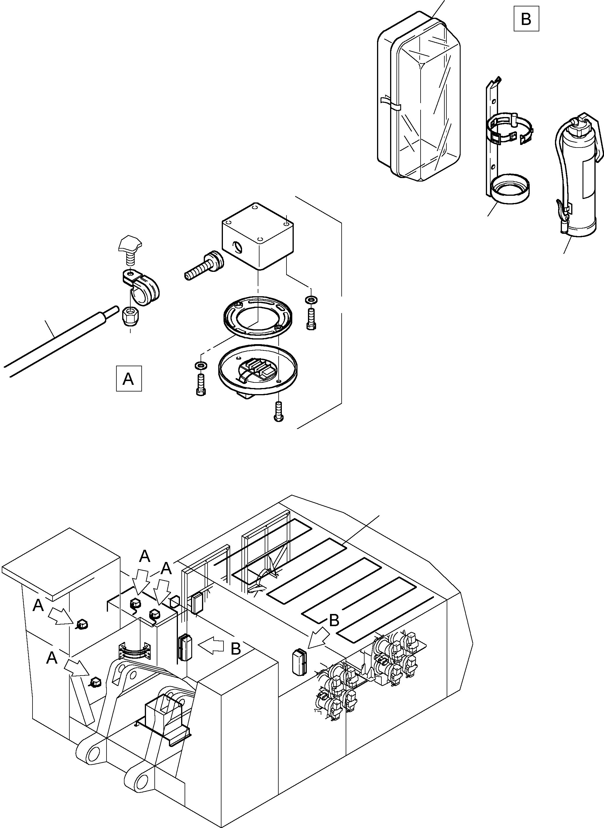 Komatsu parts book diagram for PC8000-1E S/N 12024: ACTUATING SYSTEM, HANDOPERATED