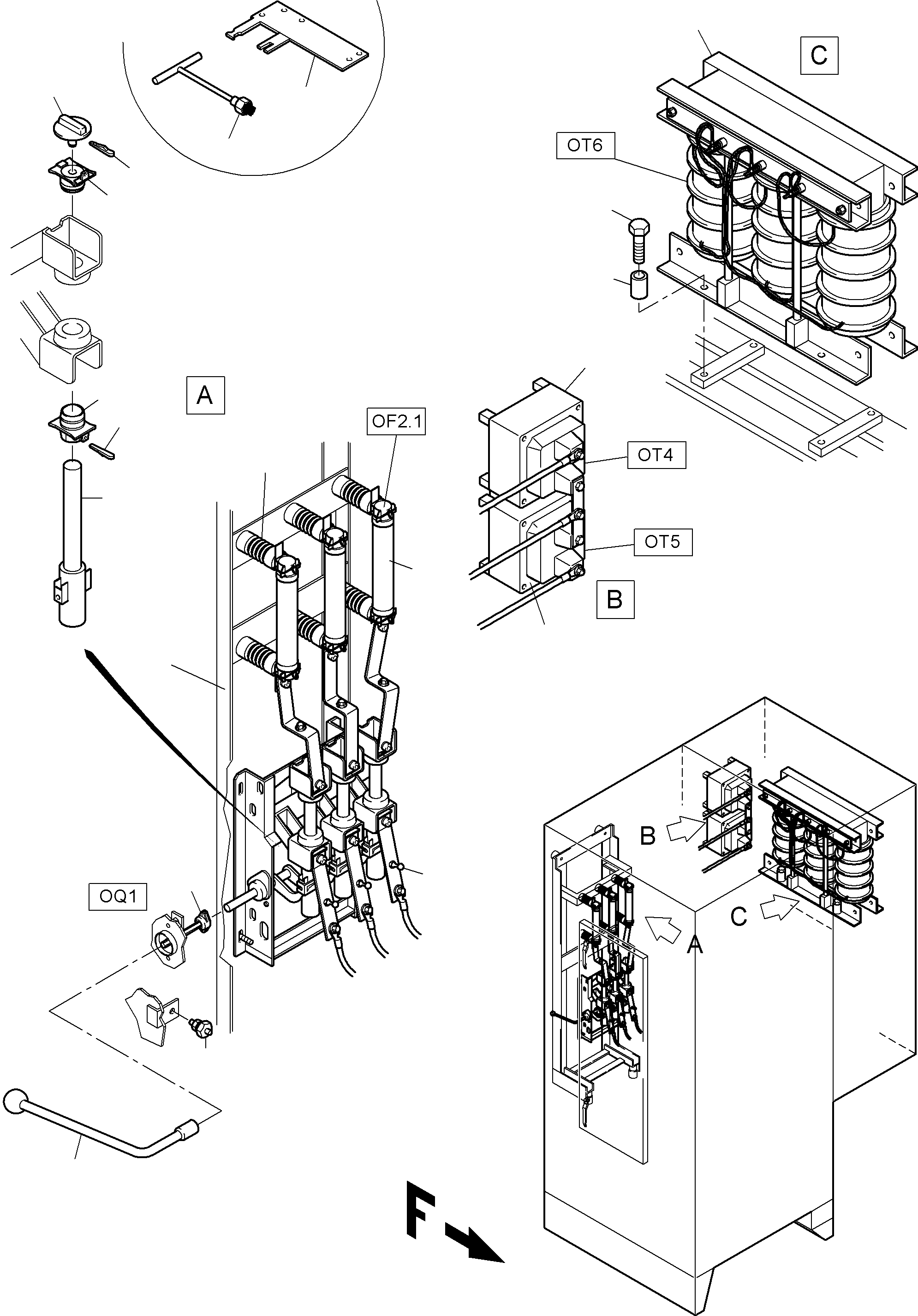 Komatsu parts book diagram for PC8000-1E S/N 12024: SWITCH CABINET