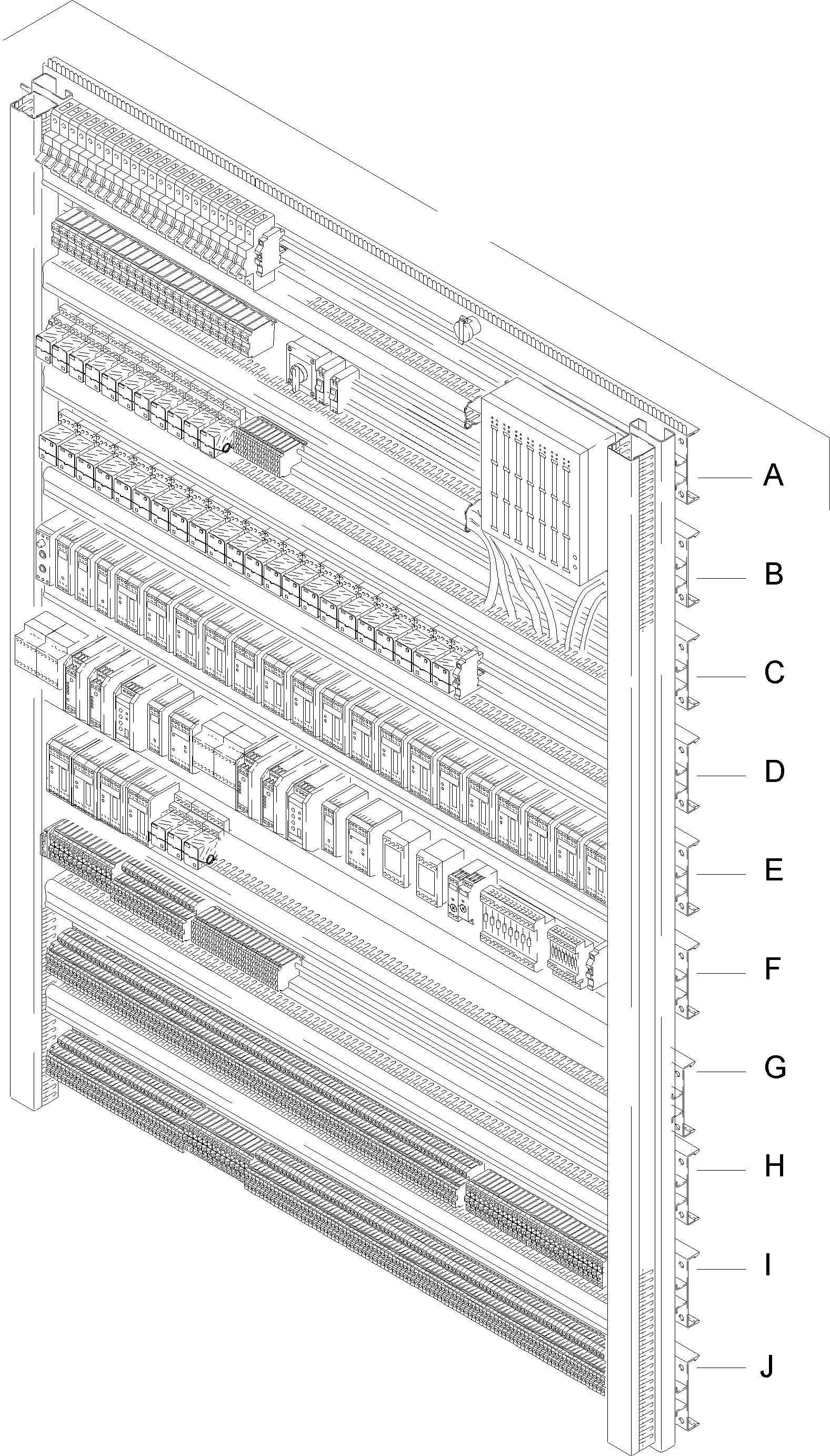 Komatsu parts book diagram for PC8000-1E S/N 12024: MAIN SWITCH BOX IN CAB SUPPORT