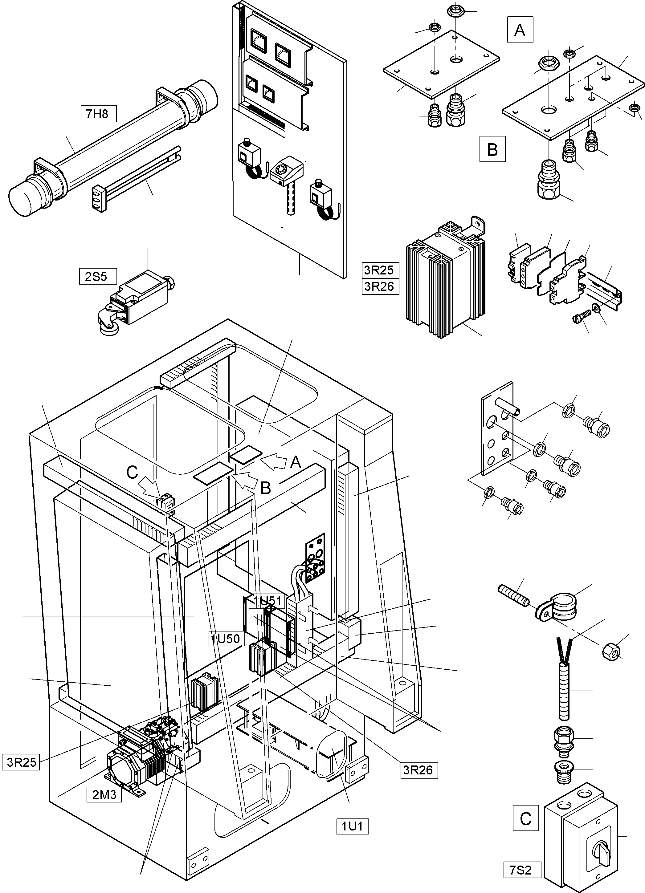 Komatsu parts book diagram for PC8000-1E S/N 12024: CAB SUPPORT