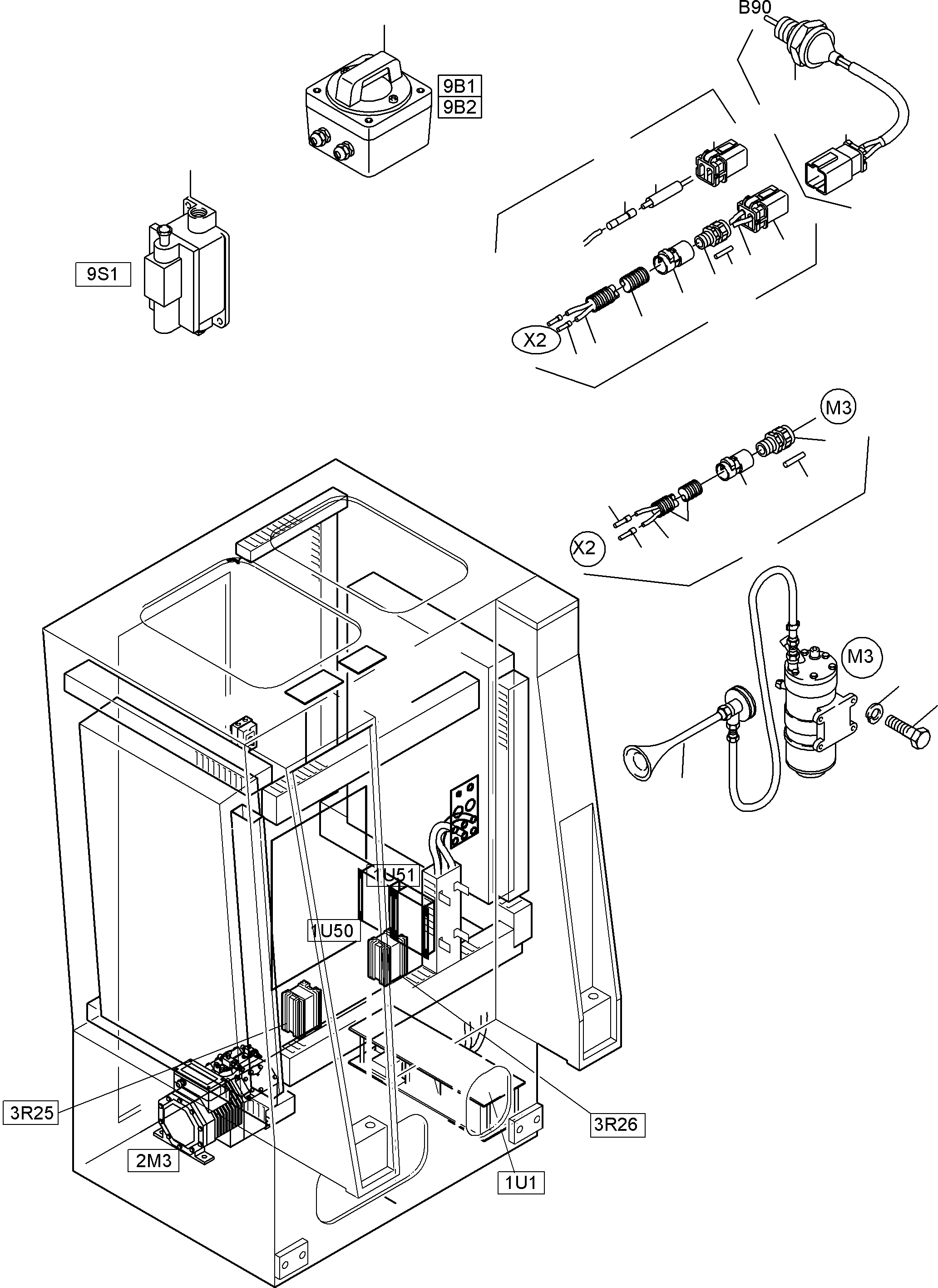 Komatsu parts book diagram for PC8000-1E S/N 12024: CAB SUPPORT