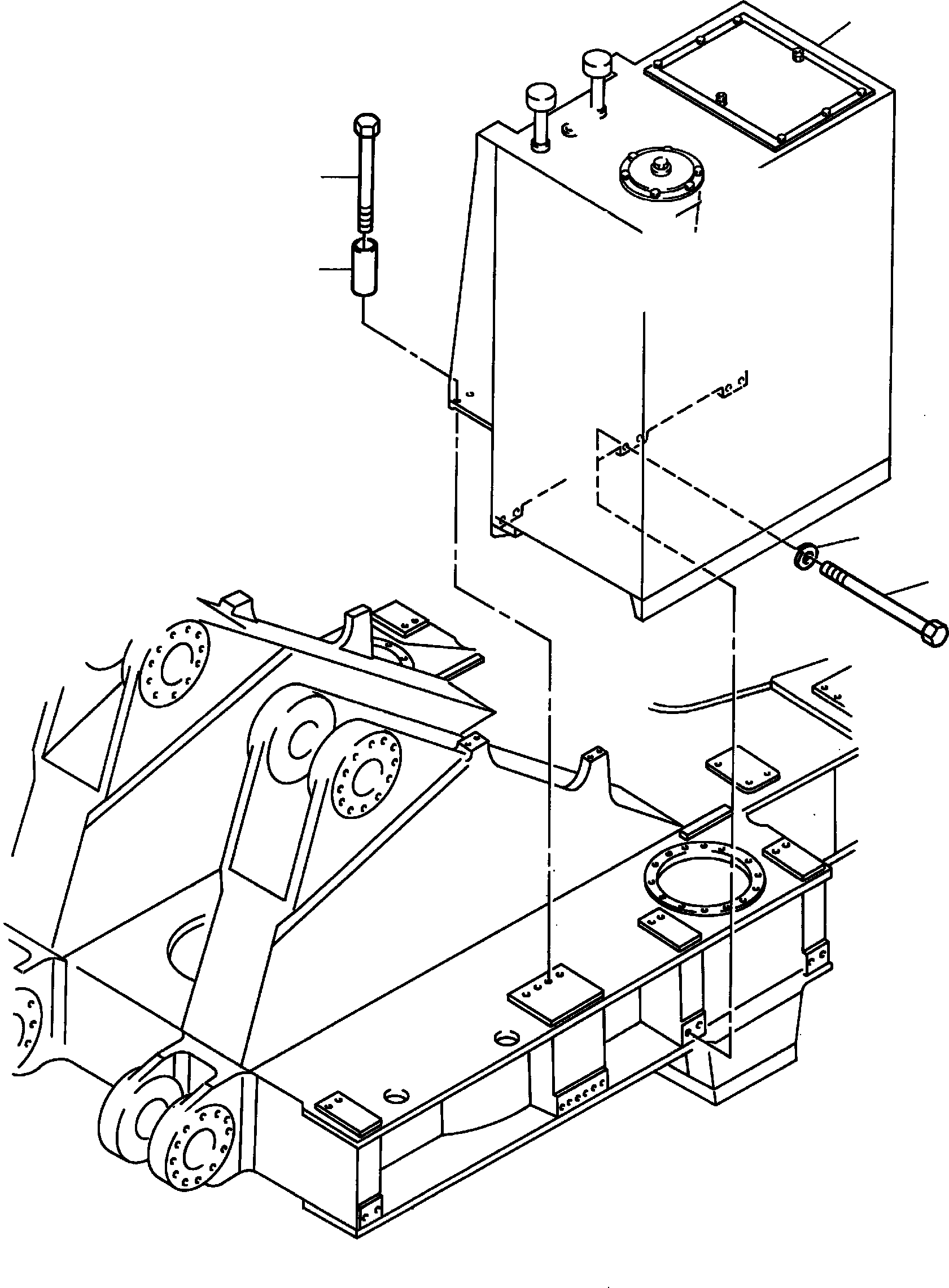 Komatsu parts book diagram for PC8000-1E S/N 12024: MAIN ЦIL TANK ARRANGEMENT