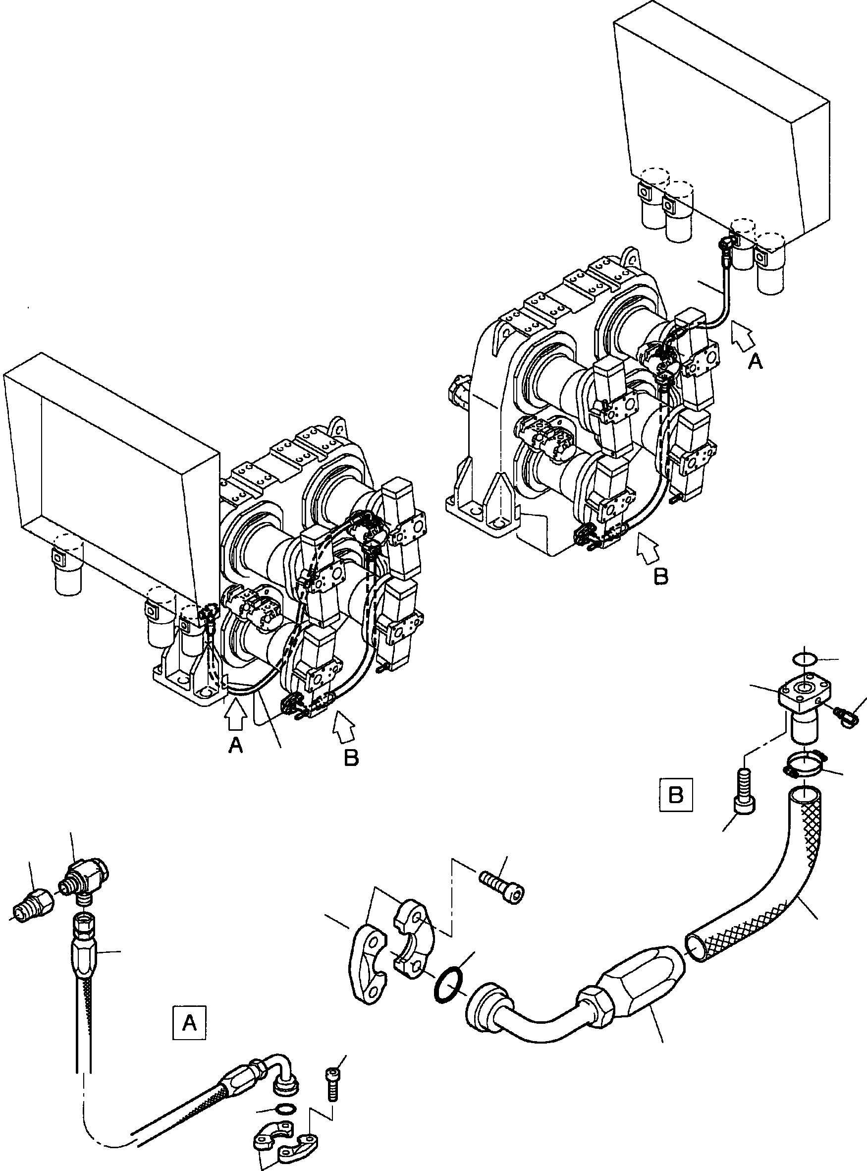 Excavators Mining Komatsu / PC8000-1E S/N 12024(G12024) / Distributor Gear Oil Cooling(612-1225-1 : 612-1225-1)
