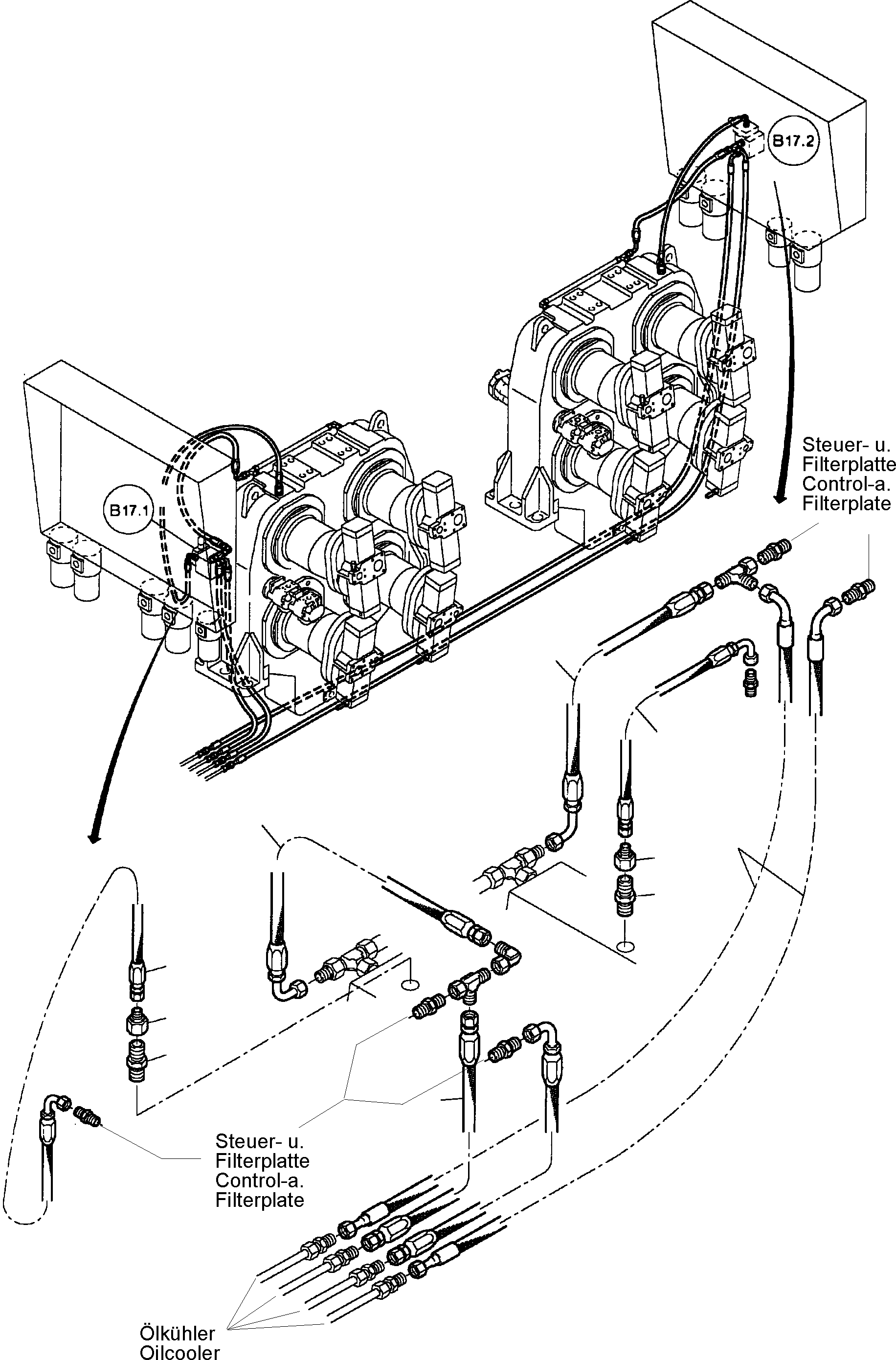 Excavators Mining Komatsu / PC8000-1E S/N 12024(G12024) / Distributor Gear Oil Cooling(612-1225-1 : 612-1225-1)