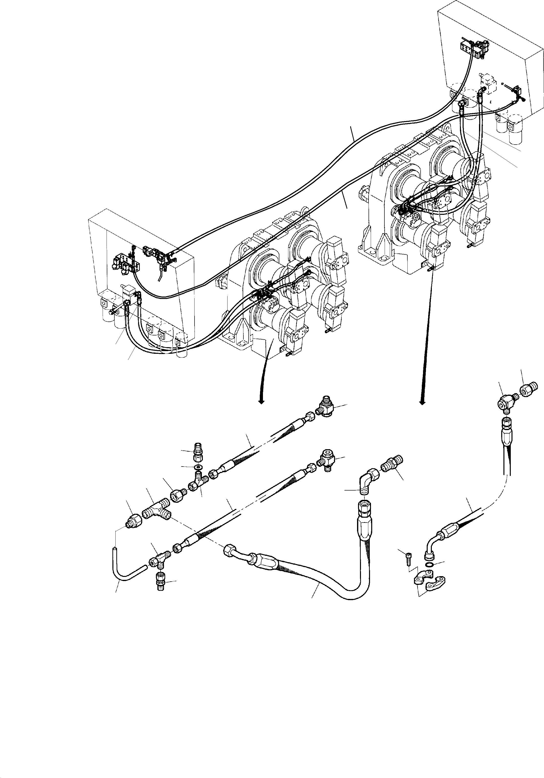 Komatsu parts book diagram for PC8000-1E S/N 12024: PUMP BEARING FLOATING
