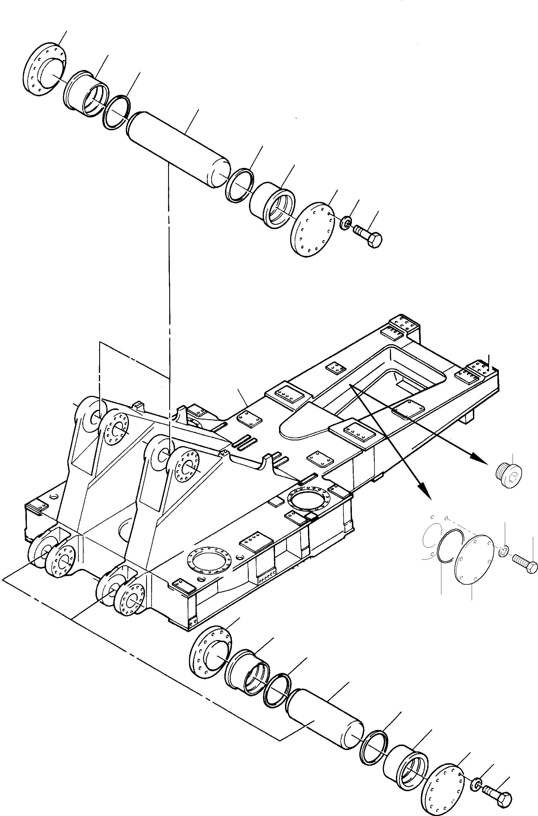 Komatsu parts book diagram for PC8000-6E S/N 12061: SUPERSTRUCTURE PLATFORM AND BOOM PIN