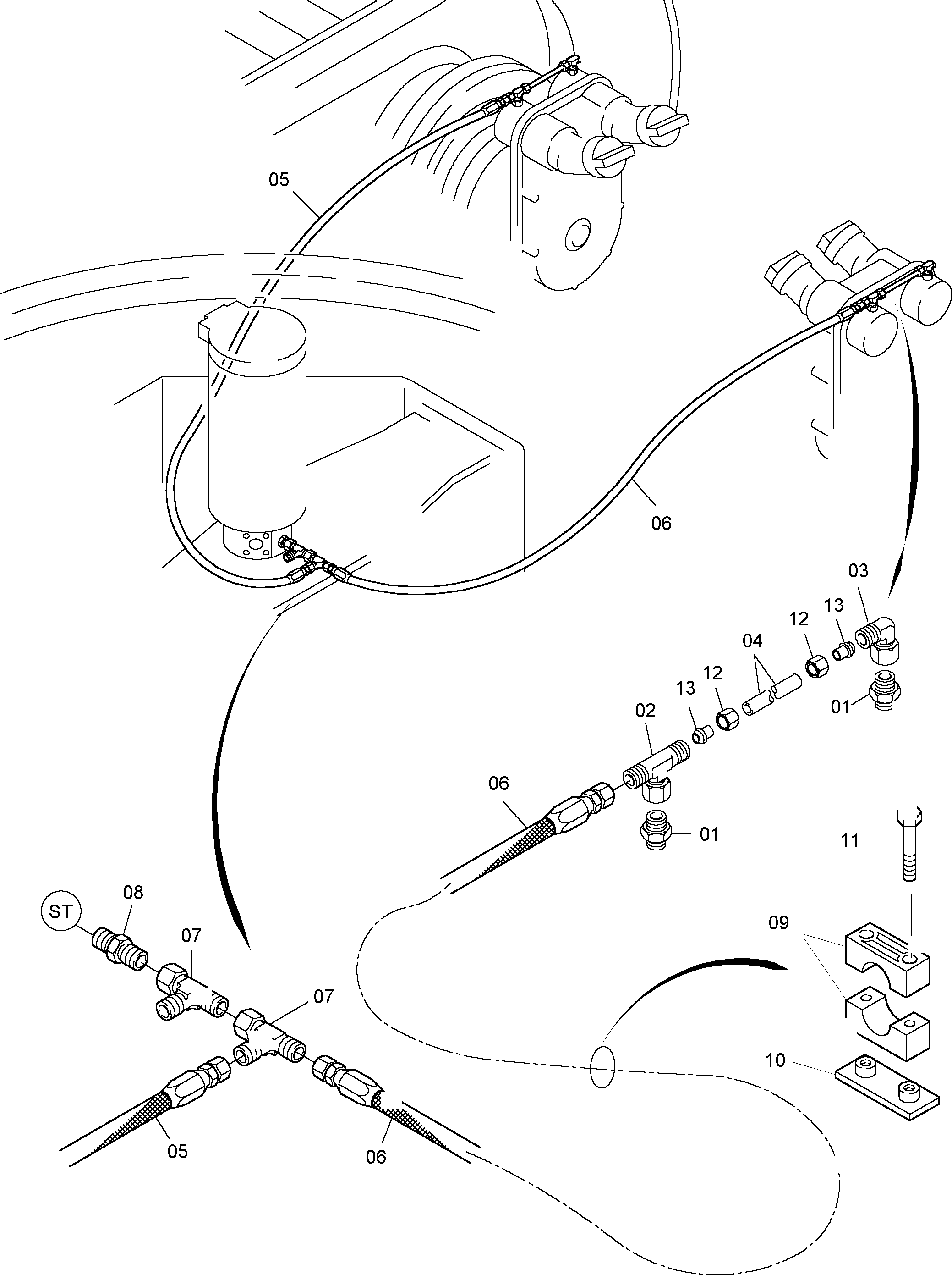 Komatsu parts book diagram for PC8000-6E S/N 12061: DRIVE GEAR BOX - BRAKE CONTROL