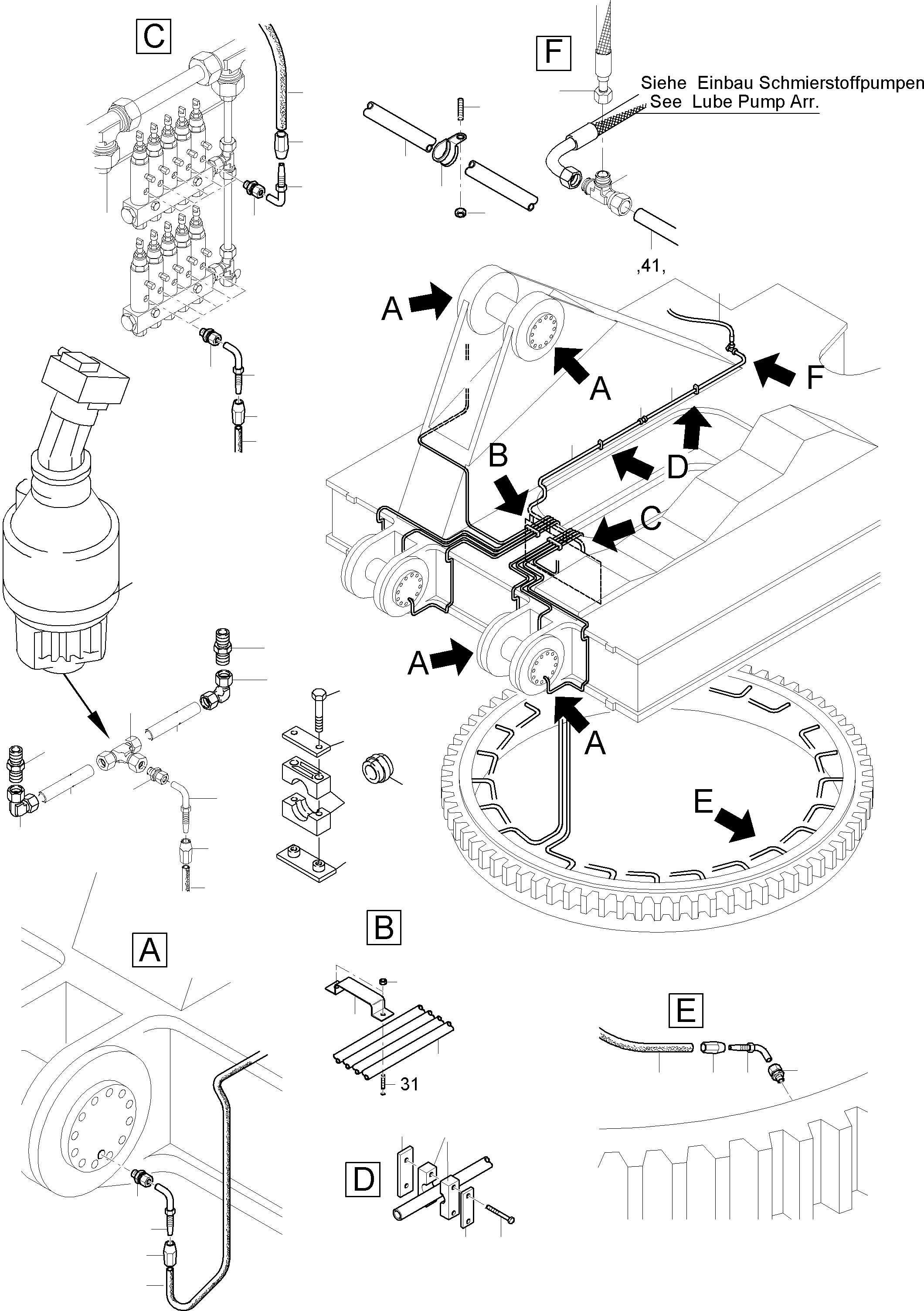 Komatsu parts book diagram for PC8000-6E S/N 12061: INSTALLATION - METERING VALVES