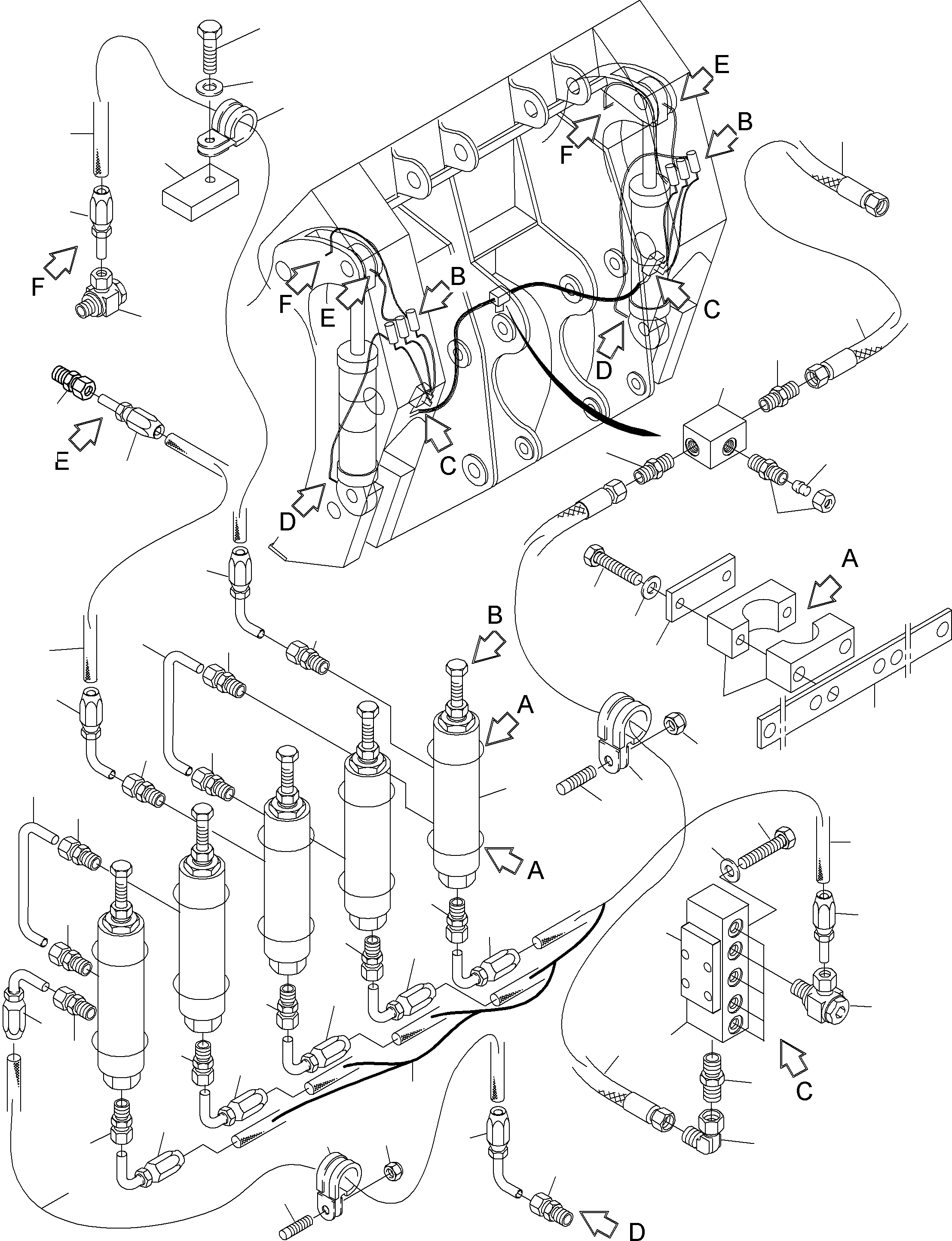 Komatsu parts book diagram for PC8000-6E S/N 12061: CENTRAL LUBRICATION - BULLCLAM, STANDARD