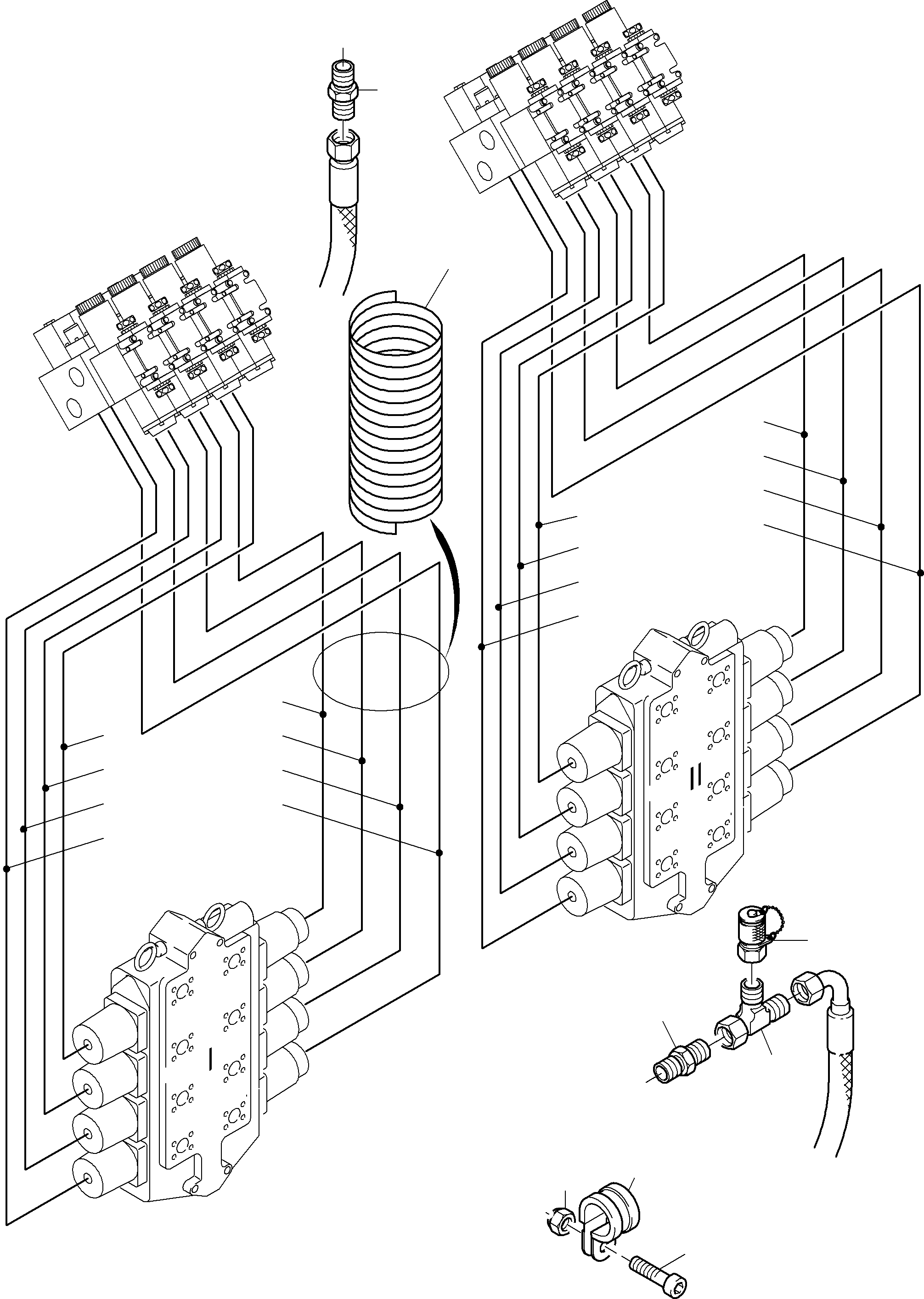 Komatsu parts book diagram for PC8000-6E S/N 12061: PIPES REMOTE CONTROL MANIFOLD
