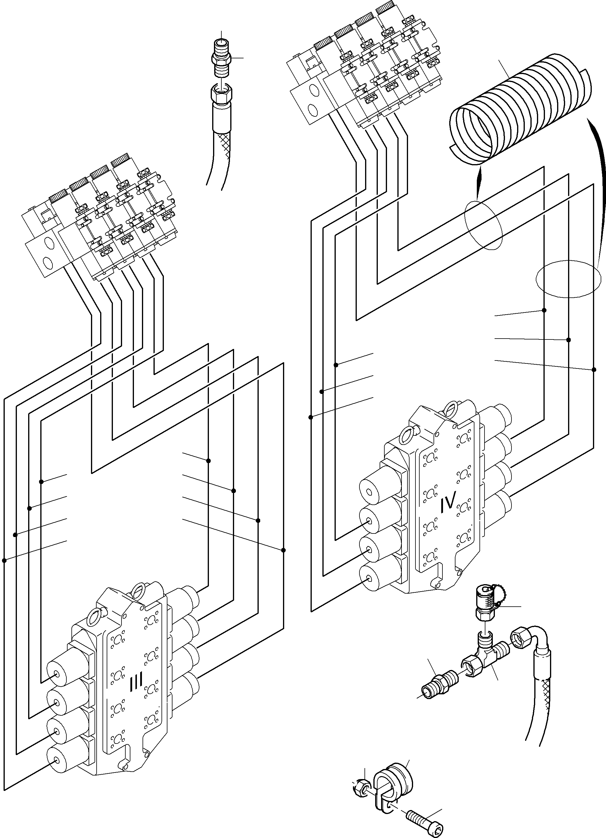 Komatsu parts book diagram for PC8000-6E S/N 12061: PIPES REMOTE CONTROL MANIFOLD