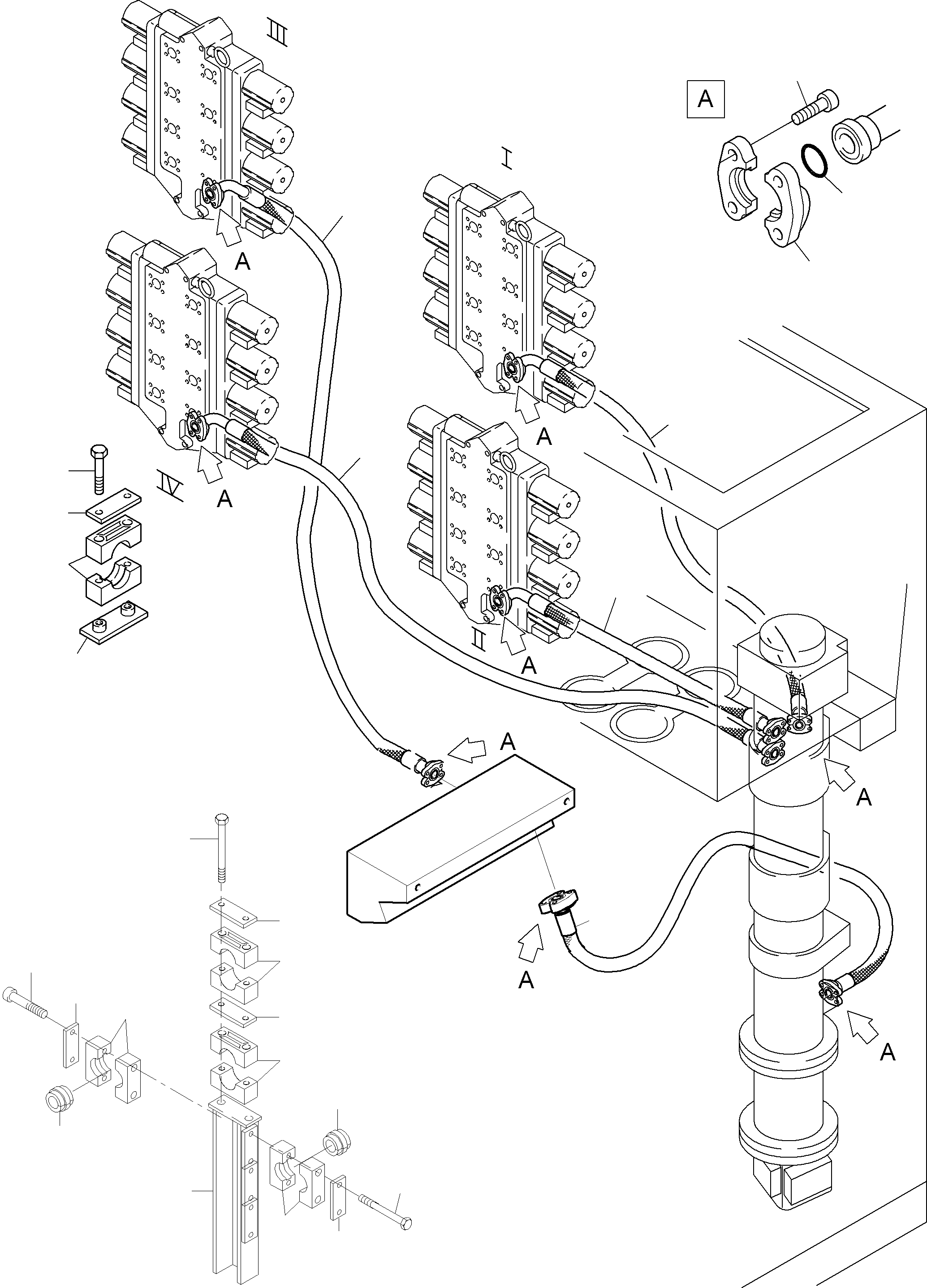 Komatsu parts book diagram for PC8000-6E S/N 12061: CONTROL BLOCKS - RETURN LINES