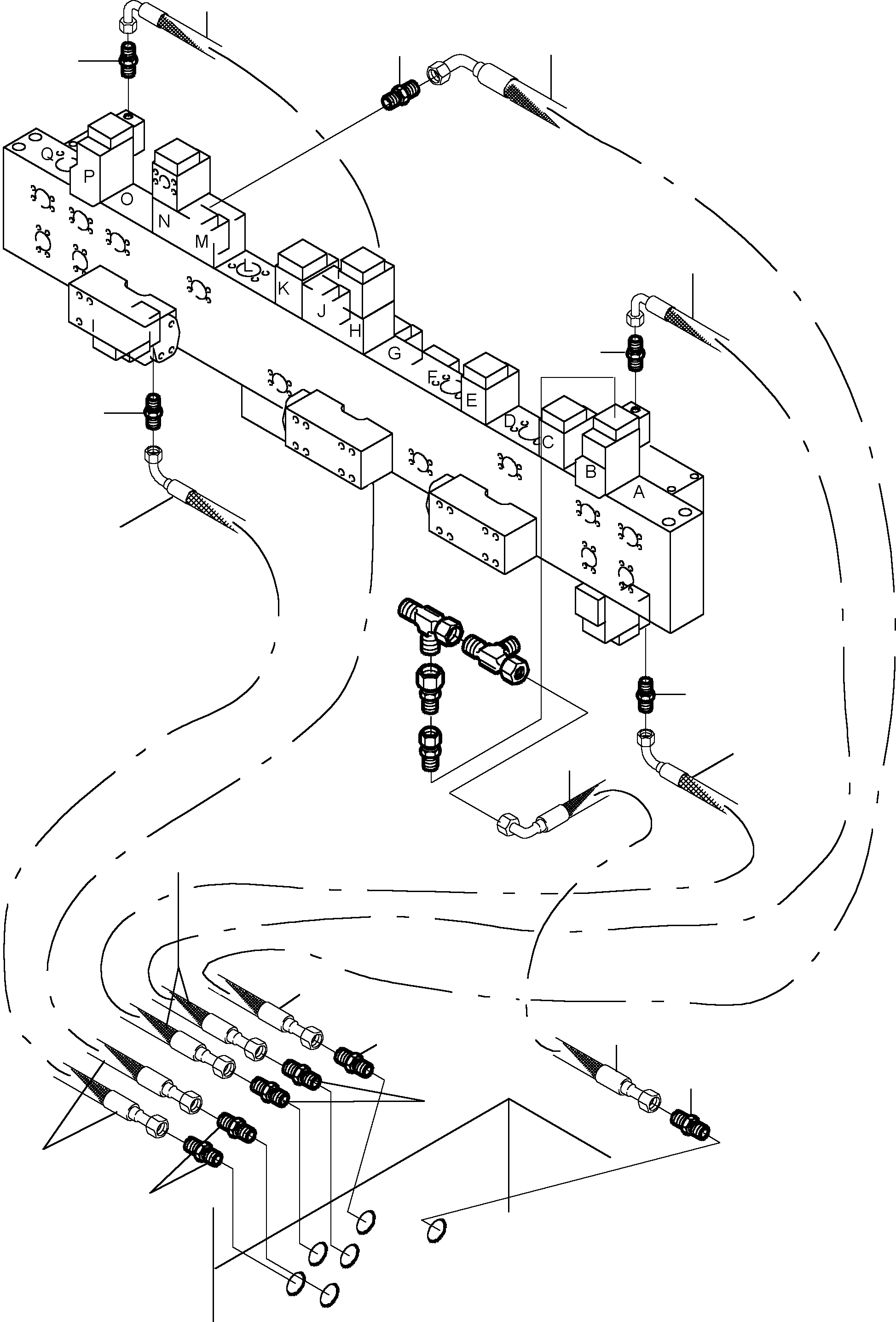 Komatsu parts book diagram for PC8000-6E S/N 12061: RETURN LINE-MANIFOLD