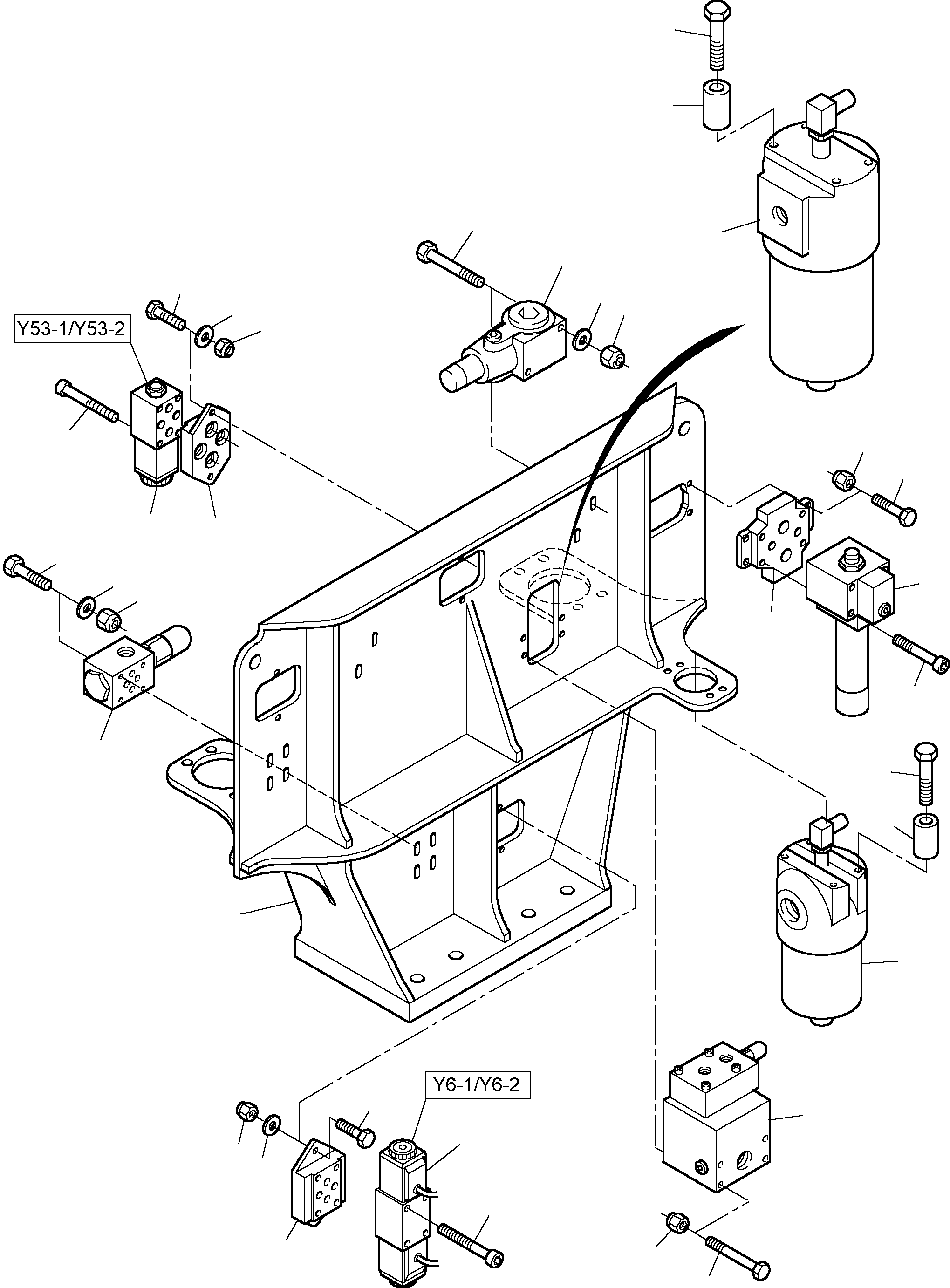 Komatsu parts book diagram for PC8000-6E S/N 12061: CONTROL- AND FILTER PLATE - PDG