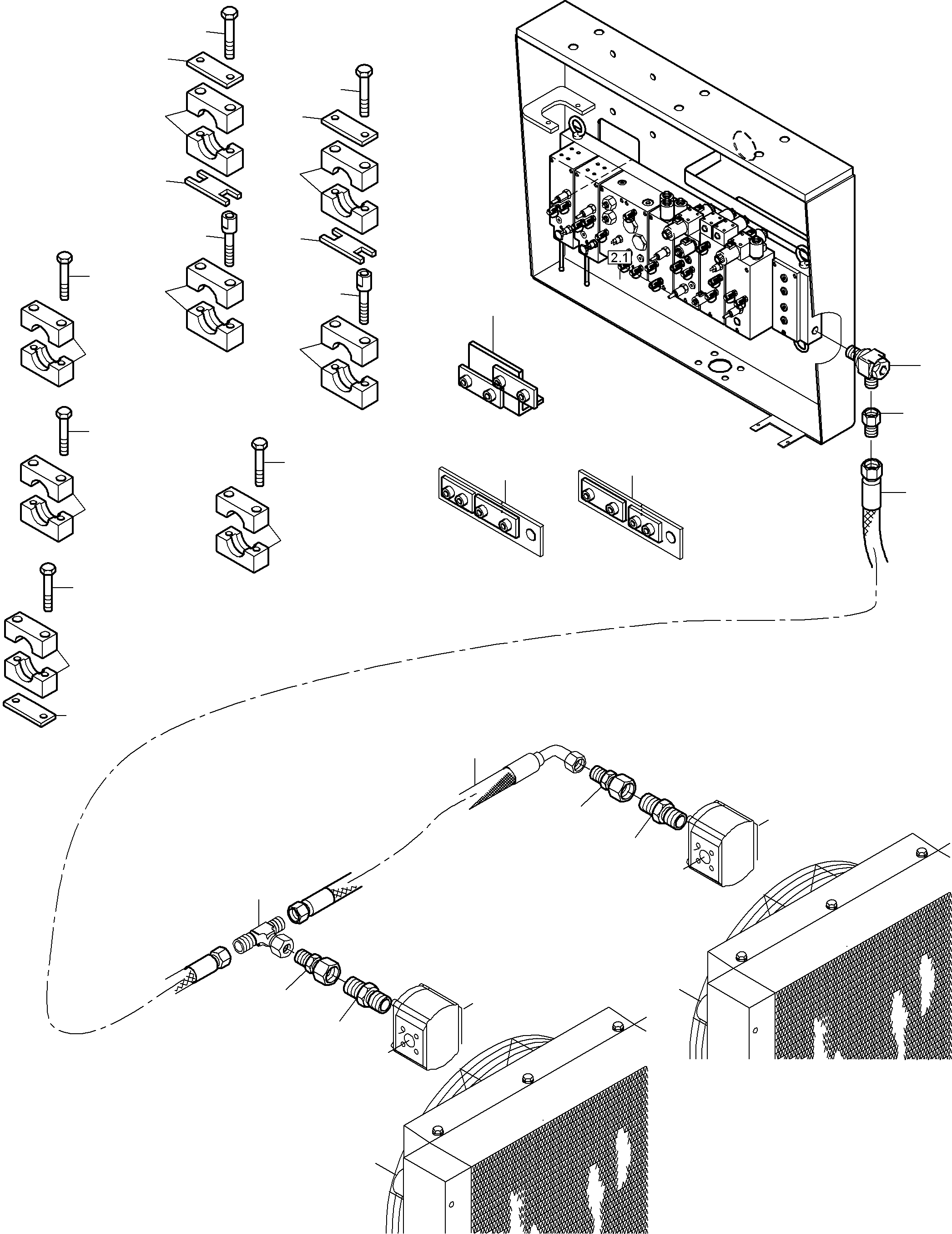 Komatsu parts book diagram for PC8000-6E S/N 12061: DISTRIBUTOR GEAR OIL COOLING