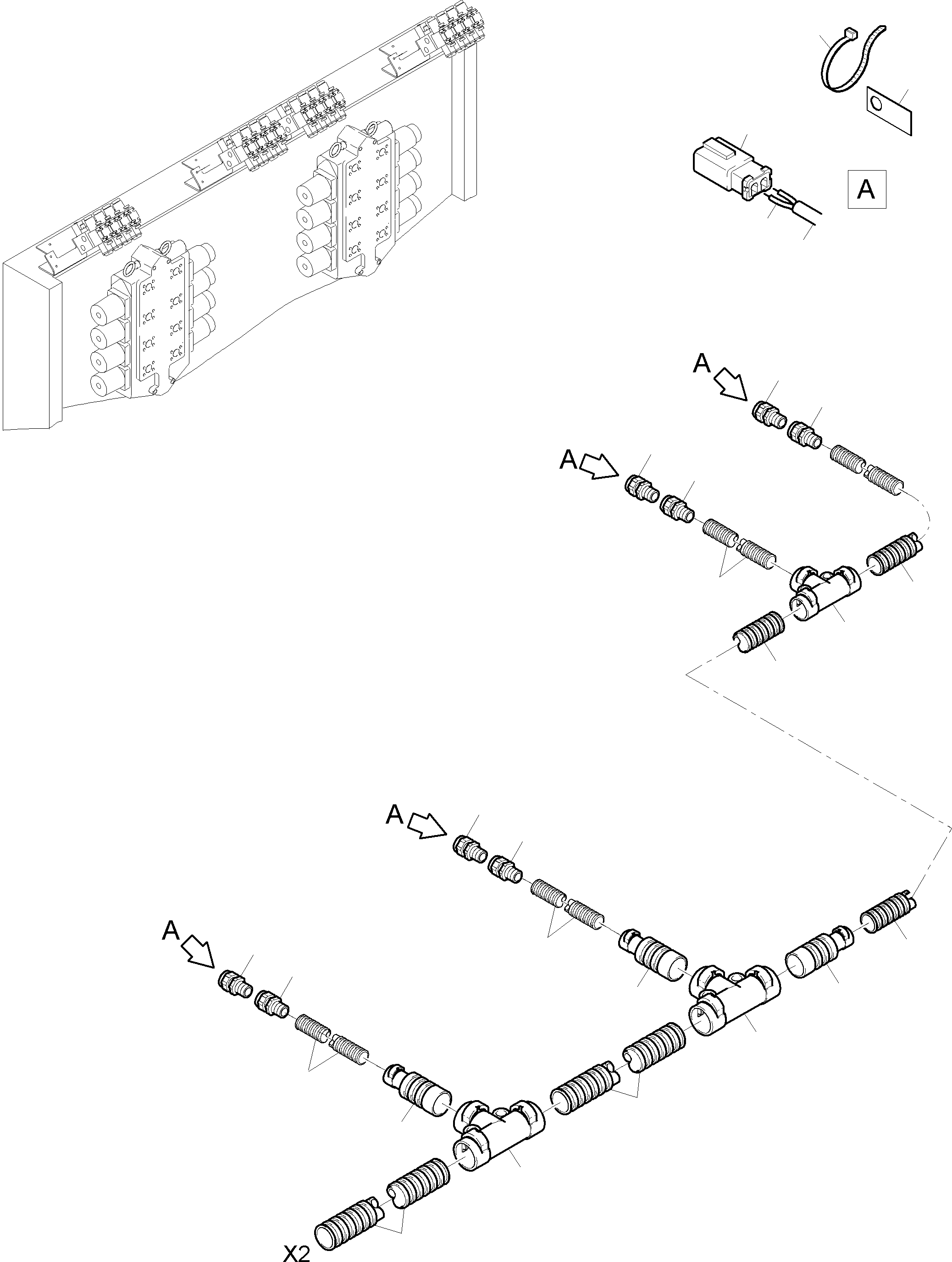 Komatsu parts book diagram for PC8000-6E S/N 12061: CABLES - CONTROL BLOCKS