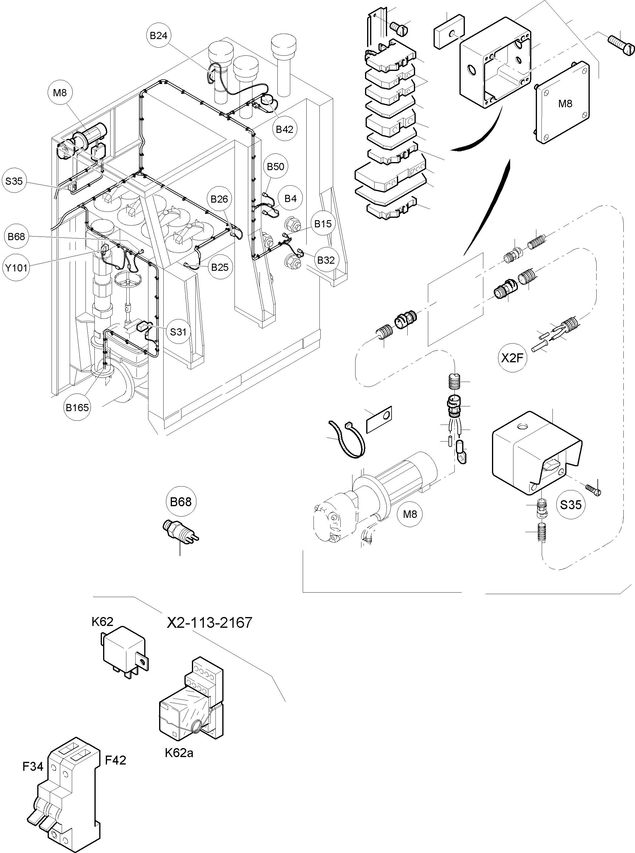 Komatsu parts book diagram for PC8000-6E S/N 12061: ELECTRIC - OIL TANK