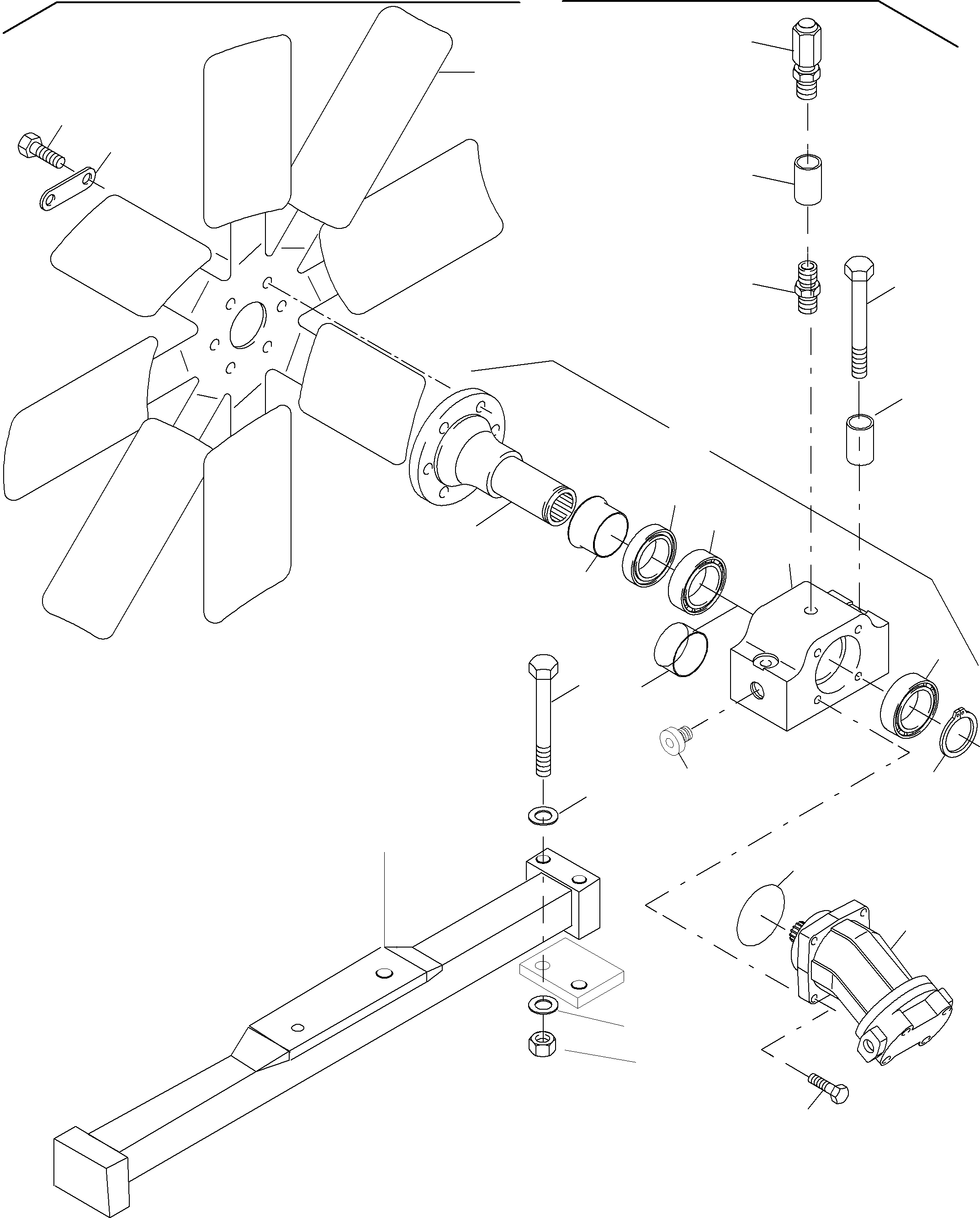Komatsu parts book diagram for PC8000-6E S/N 12061: OIL COOLER - FAN DRIVE DOWN