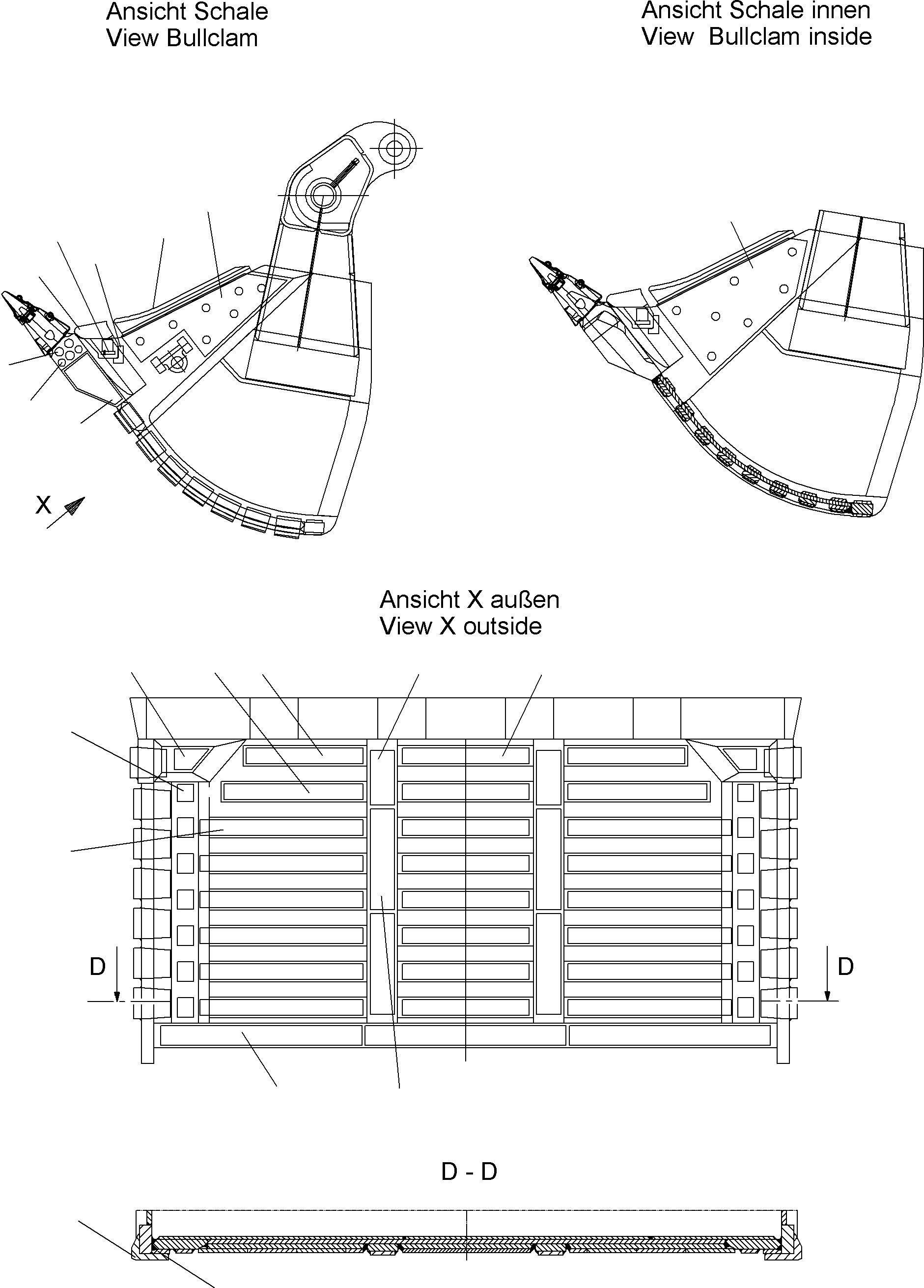 Excavators Mining Komatsu / PC8000-6E S/N 12061(G12061) / Wear parts bullclam 42,0 cbm M3WP3(113-5282a : 113-5282a)