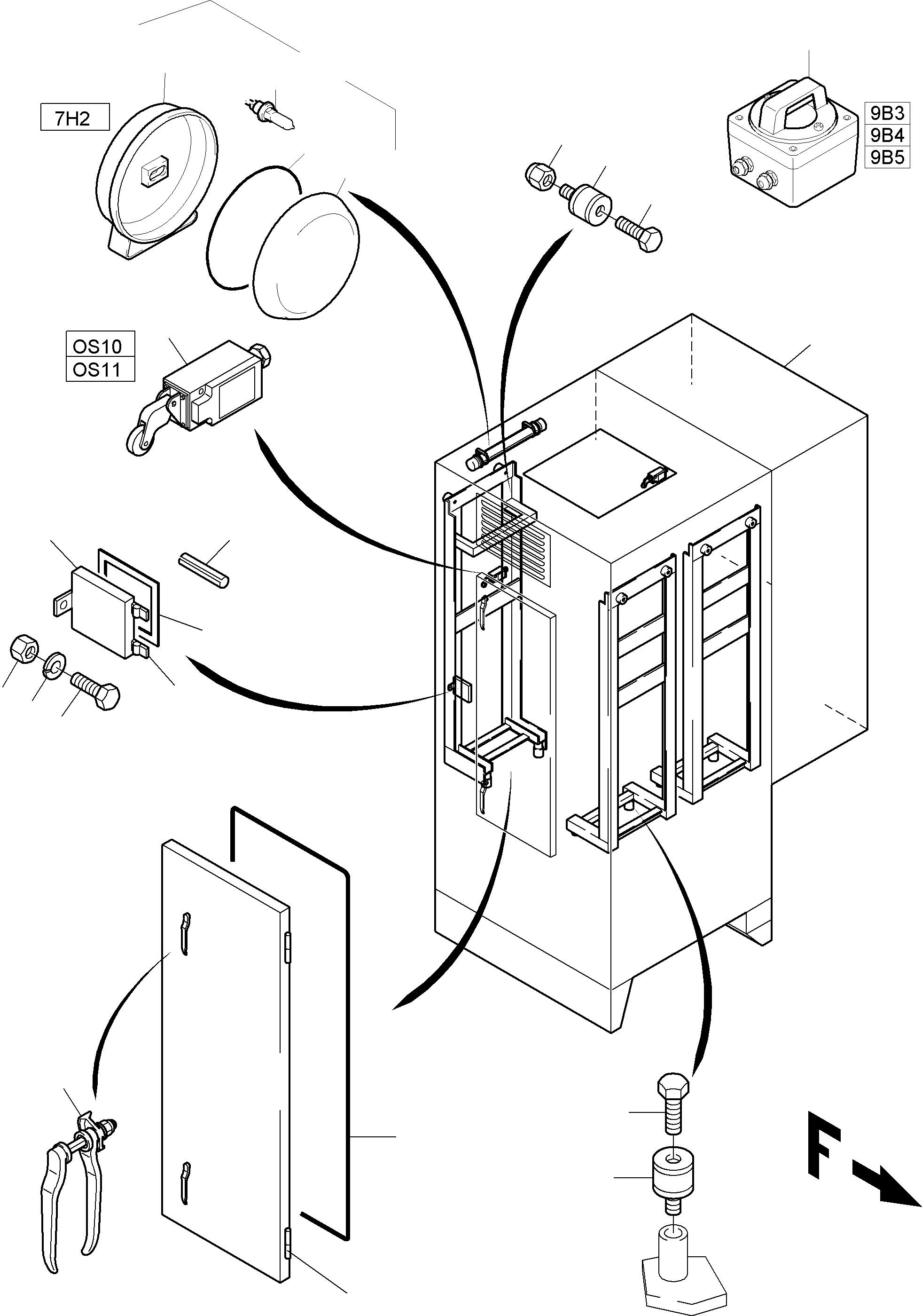 Komatsu parts book diagram for PC8000-6E S/N 12061: SWITCH CABINET