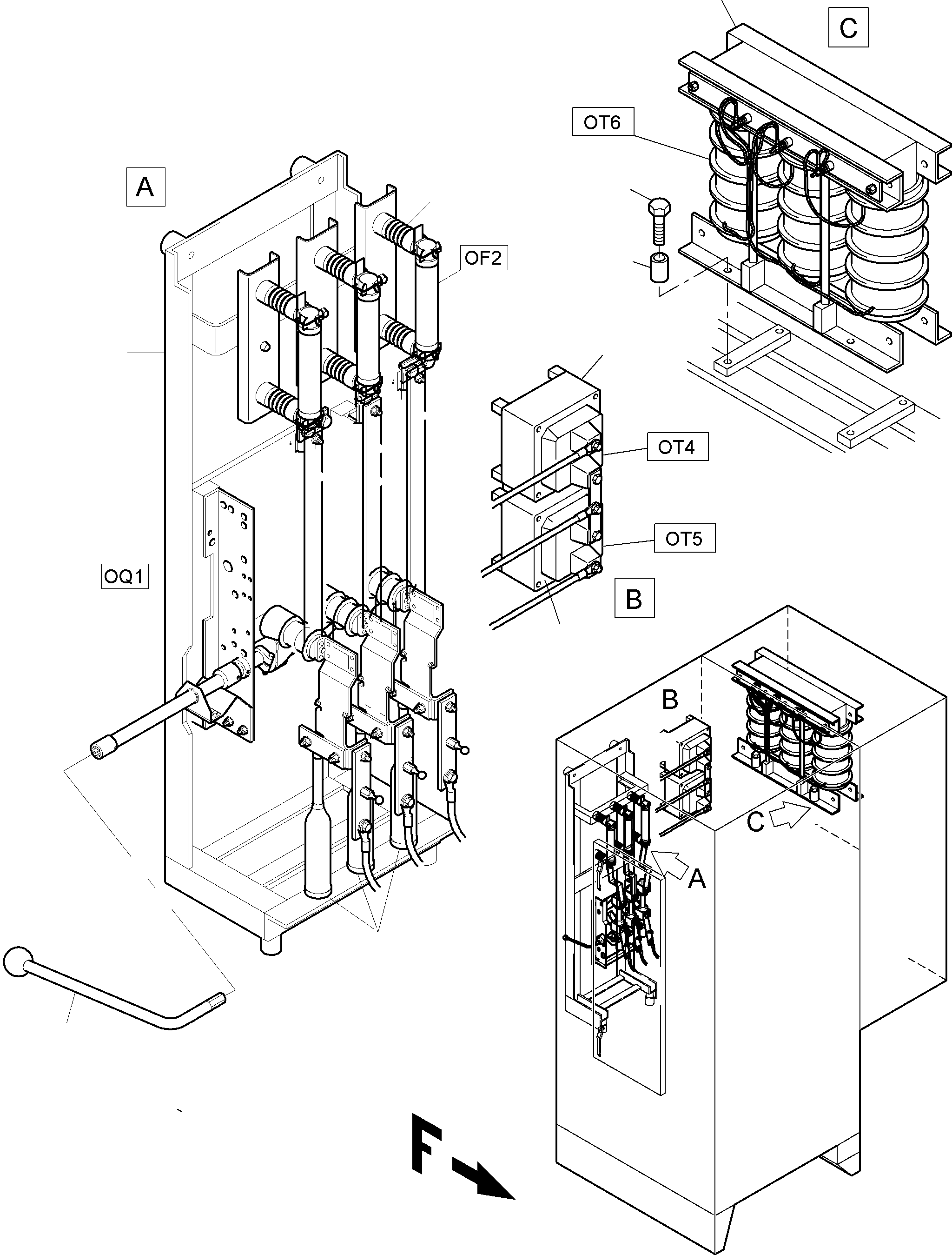 Komatsu parts book diagram for PC8000-6E S/N 12061: SWITCH CABINET