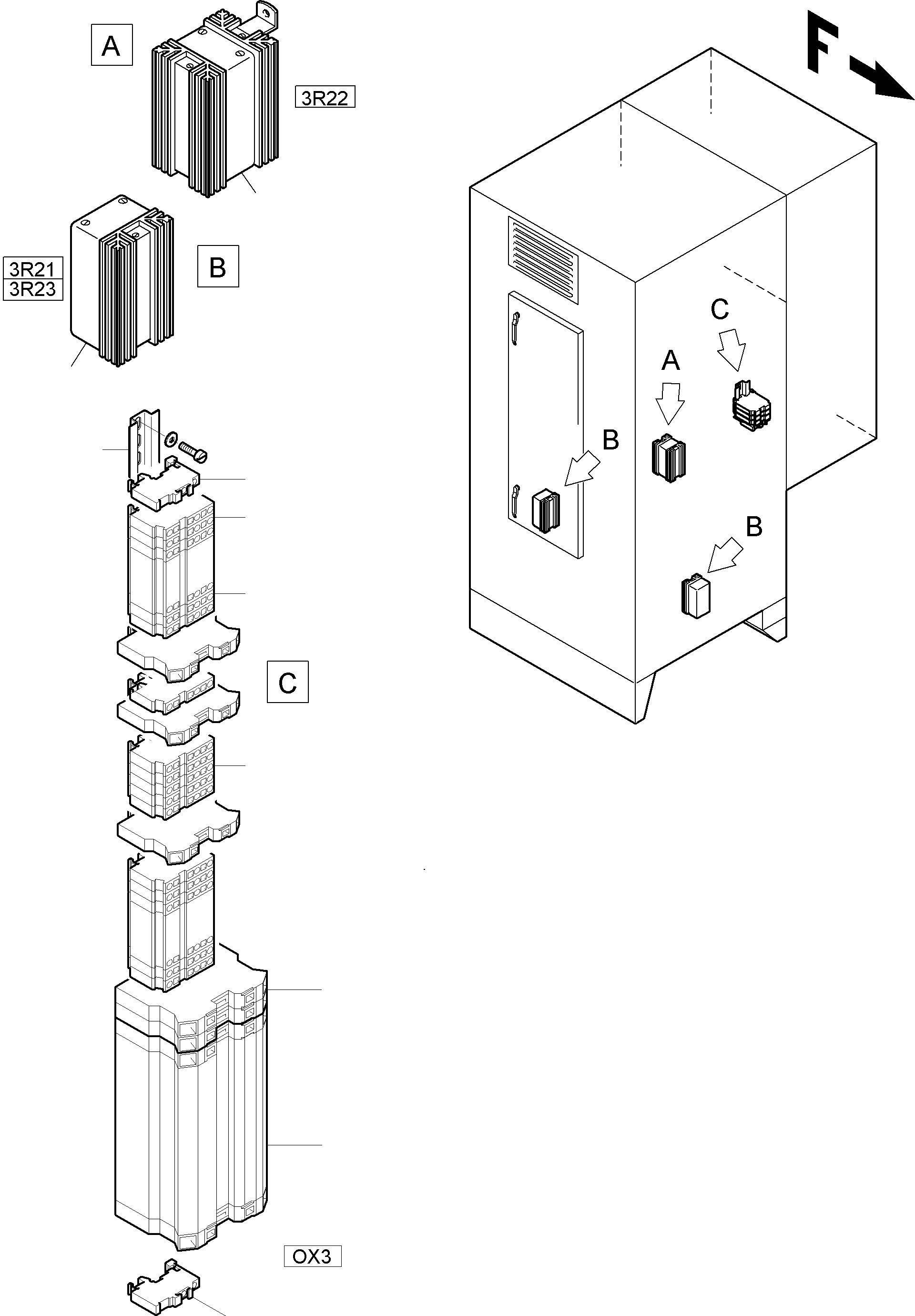 Komatsu parts book diagram for PC8000-6E S/N 12061: SWITCH CABINET