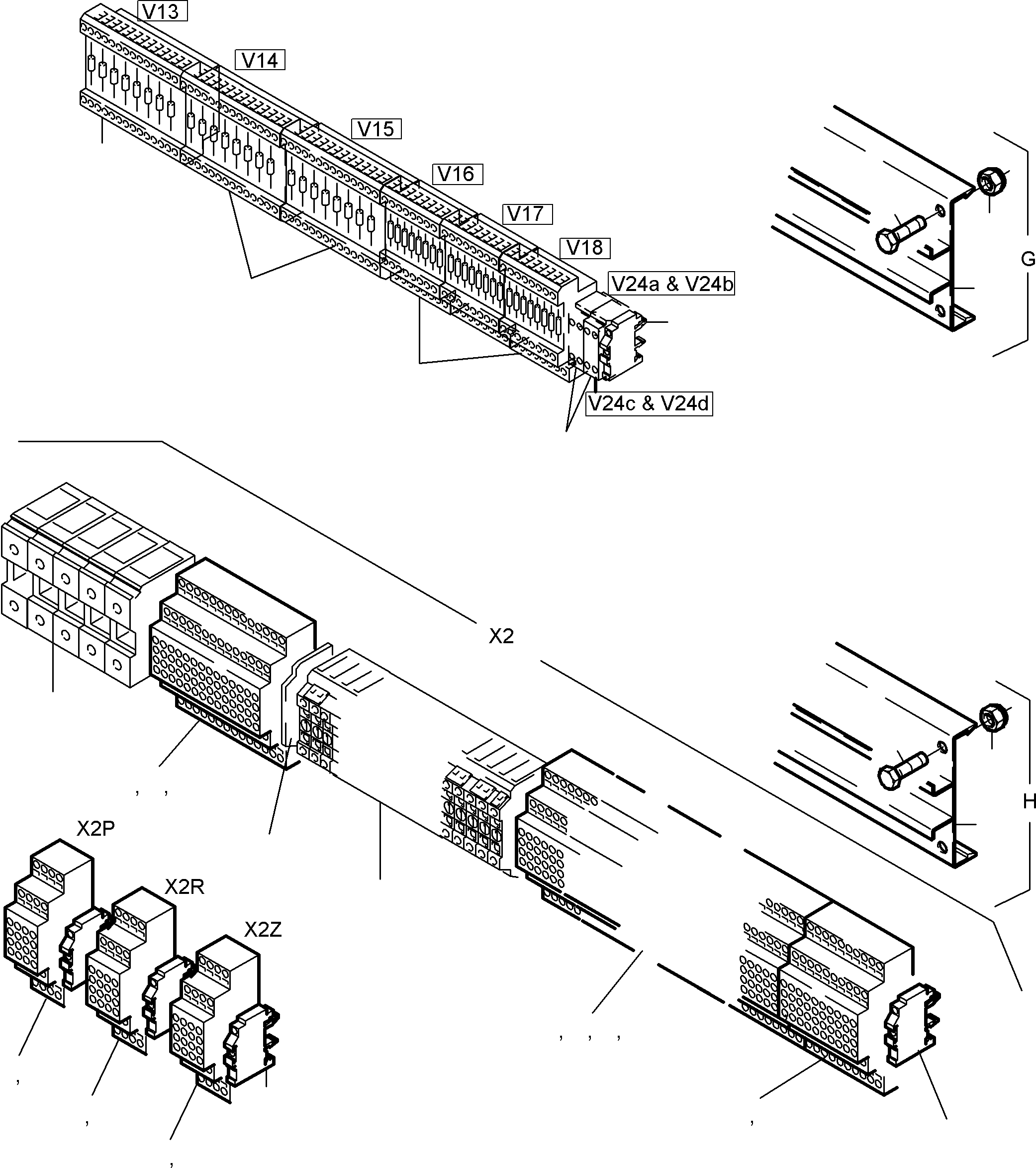 Komatsu parts book diagram for PC8000-6E S/N 12061: MAIN SWITCH BOX IN CAB SUPPORT