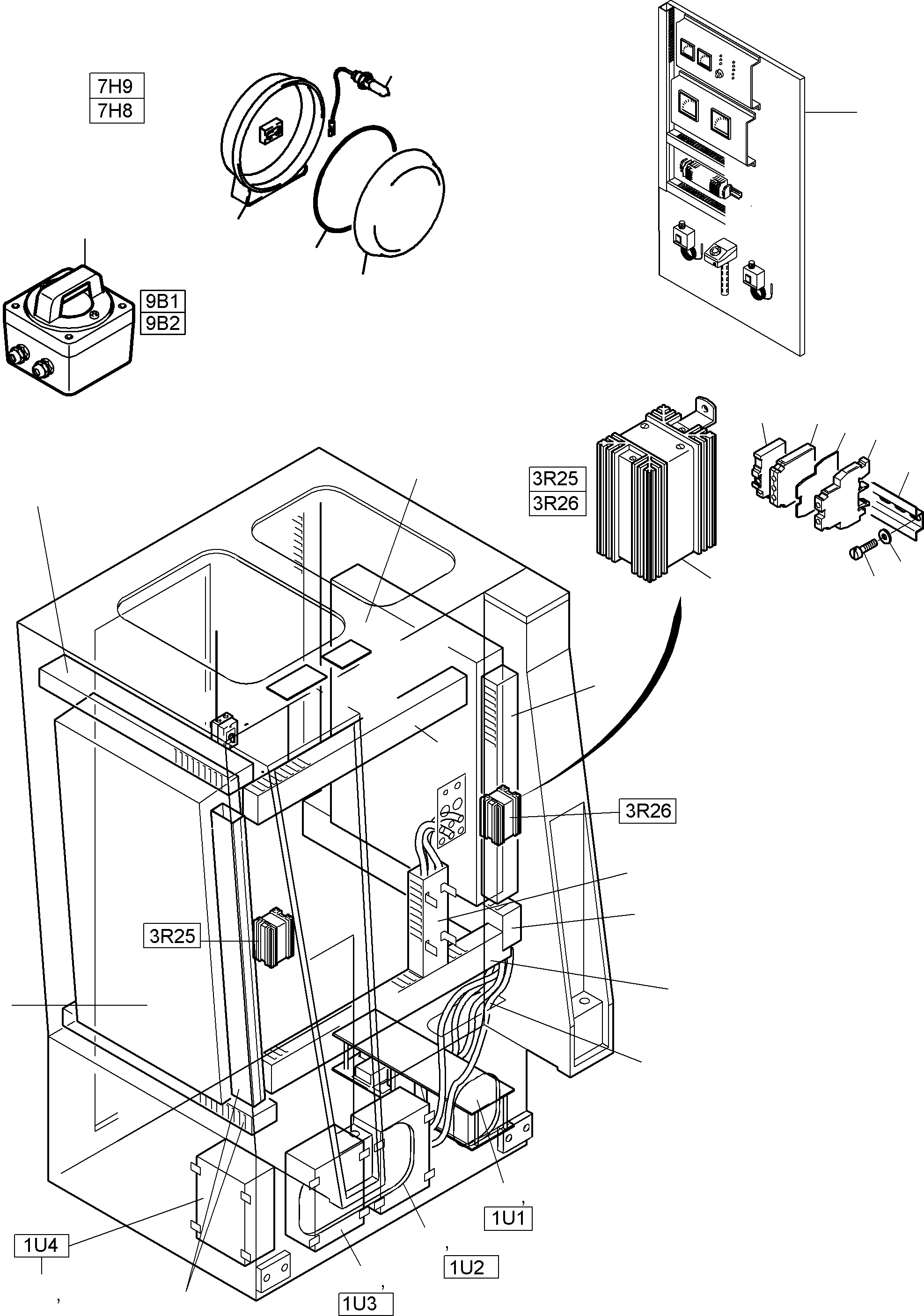 Komatsu parts book diagram for PC8000-6E S/N 12061: ELECTIC - CAB SUPPORT